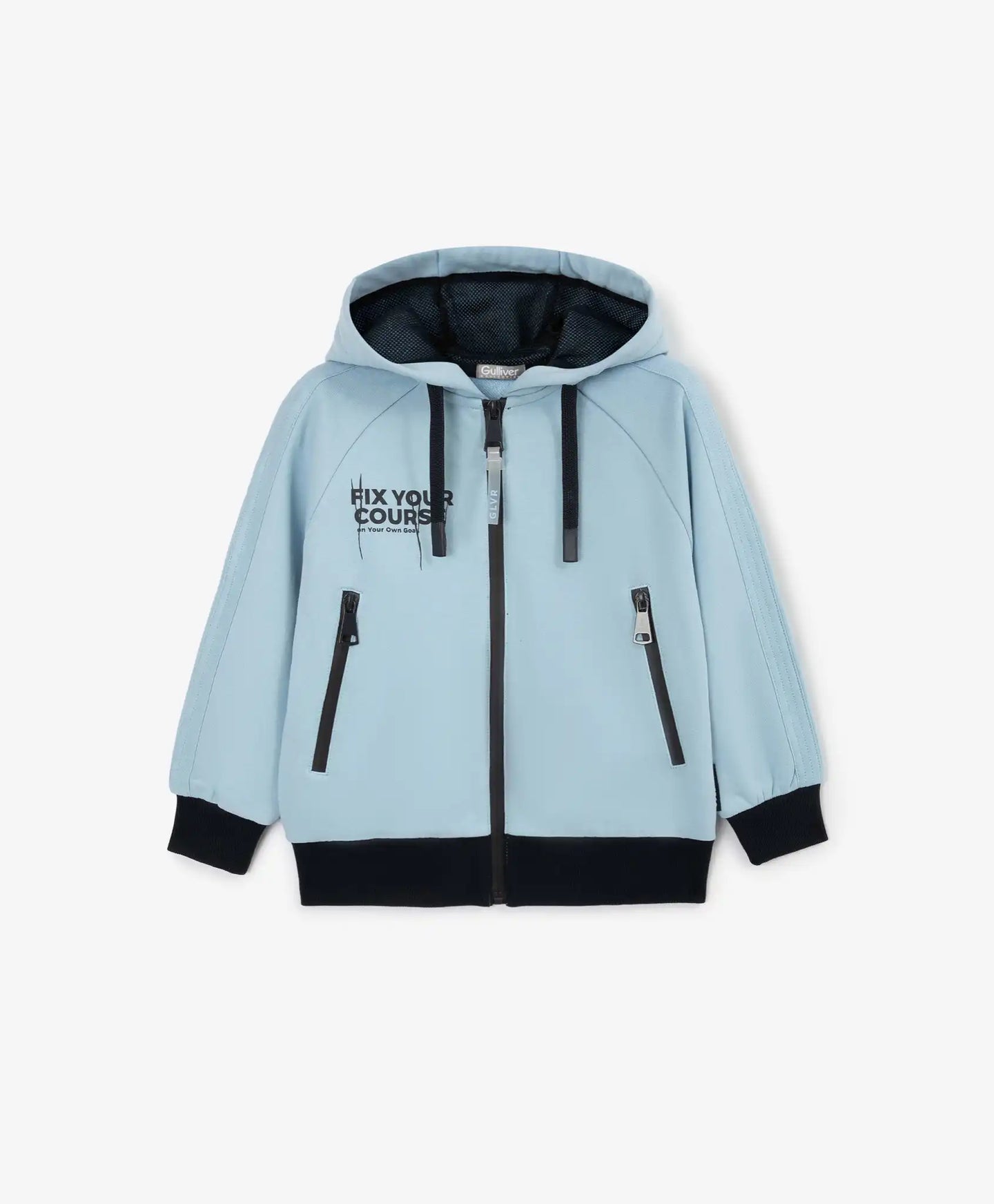 Hanorac deschis cu fermoar pentru băieți cu imprimeu albastru Gulliver