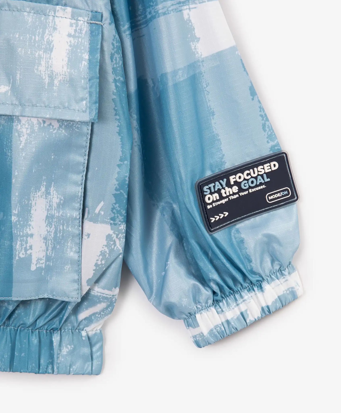 Jachetă cu glugă pentru băiat, cu imprimeu albastru, Gulliver