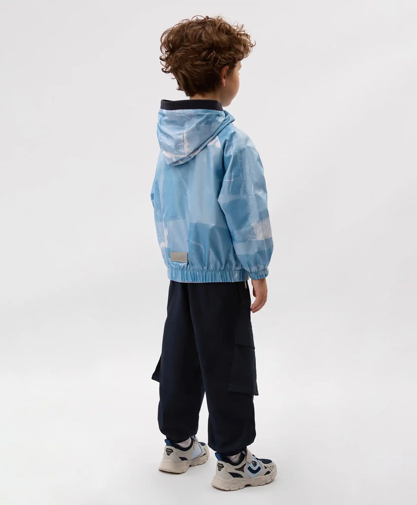 Jachetă cu glugă pentru băiat, cu imprimeu albastru, Gulliver