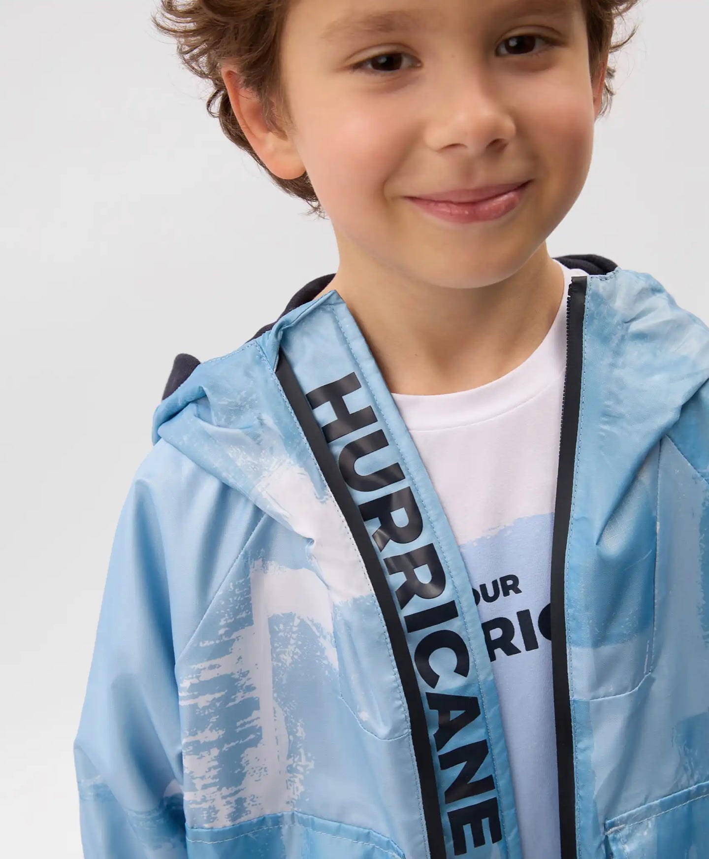 Jachetă cu glugă pentru băiat, cu imprimeu albastru, Gulliver