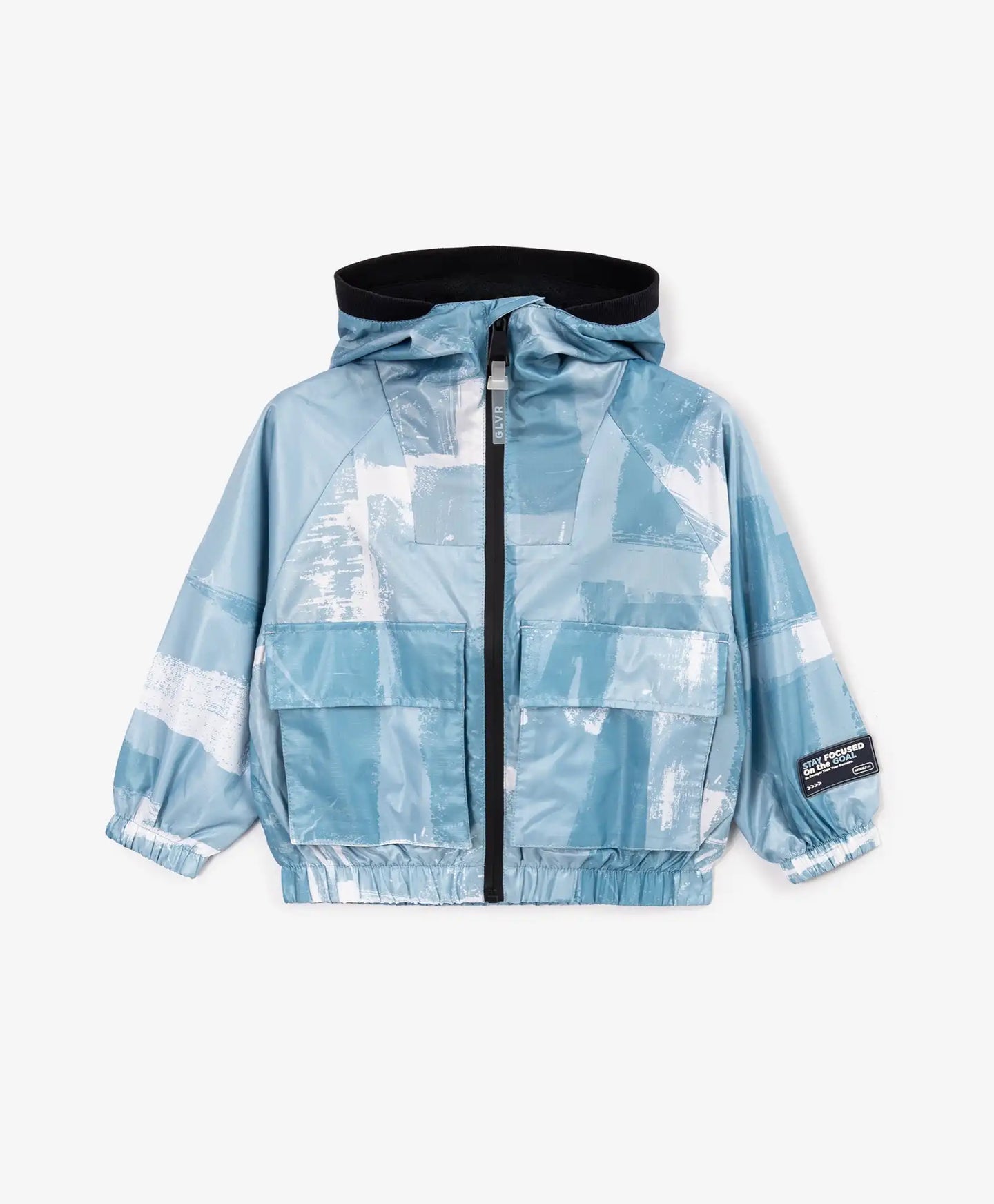 Jachetă cu glugă pentru băiat, cu imprimeu albastru, Gulliver