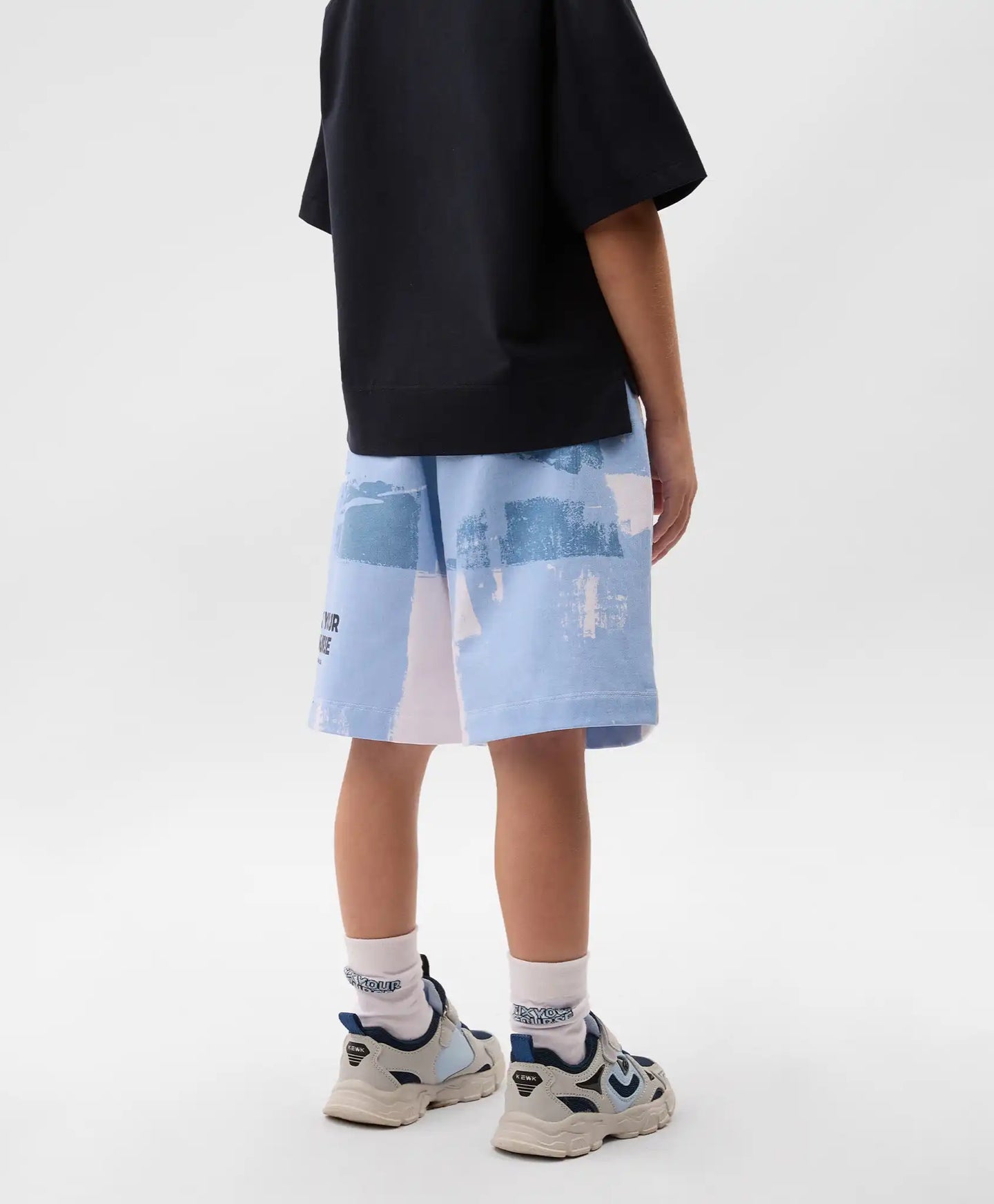 Pantaloni scurți pentru băiat, din tricot, cu imprimeu, albaștri, Gulliver