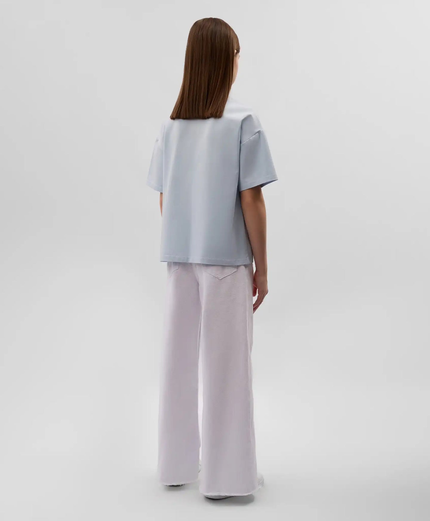 Tricou oversize pentru fată cu decorațiune din paiete transparente, albastru, Gulliver