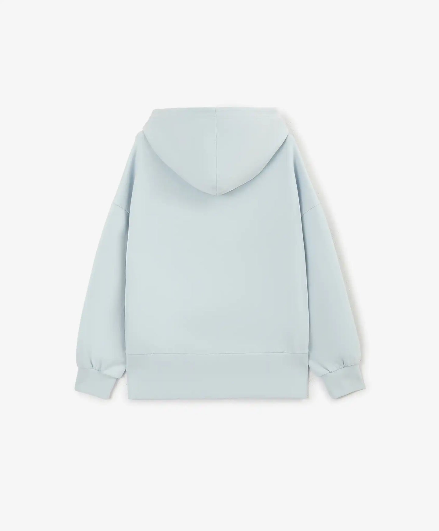 Hanorac cu glugă pentru fete cu siluetă moderat oversized și decorație din paiete transparente albastre Gulliver