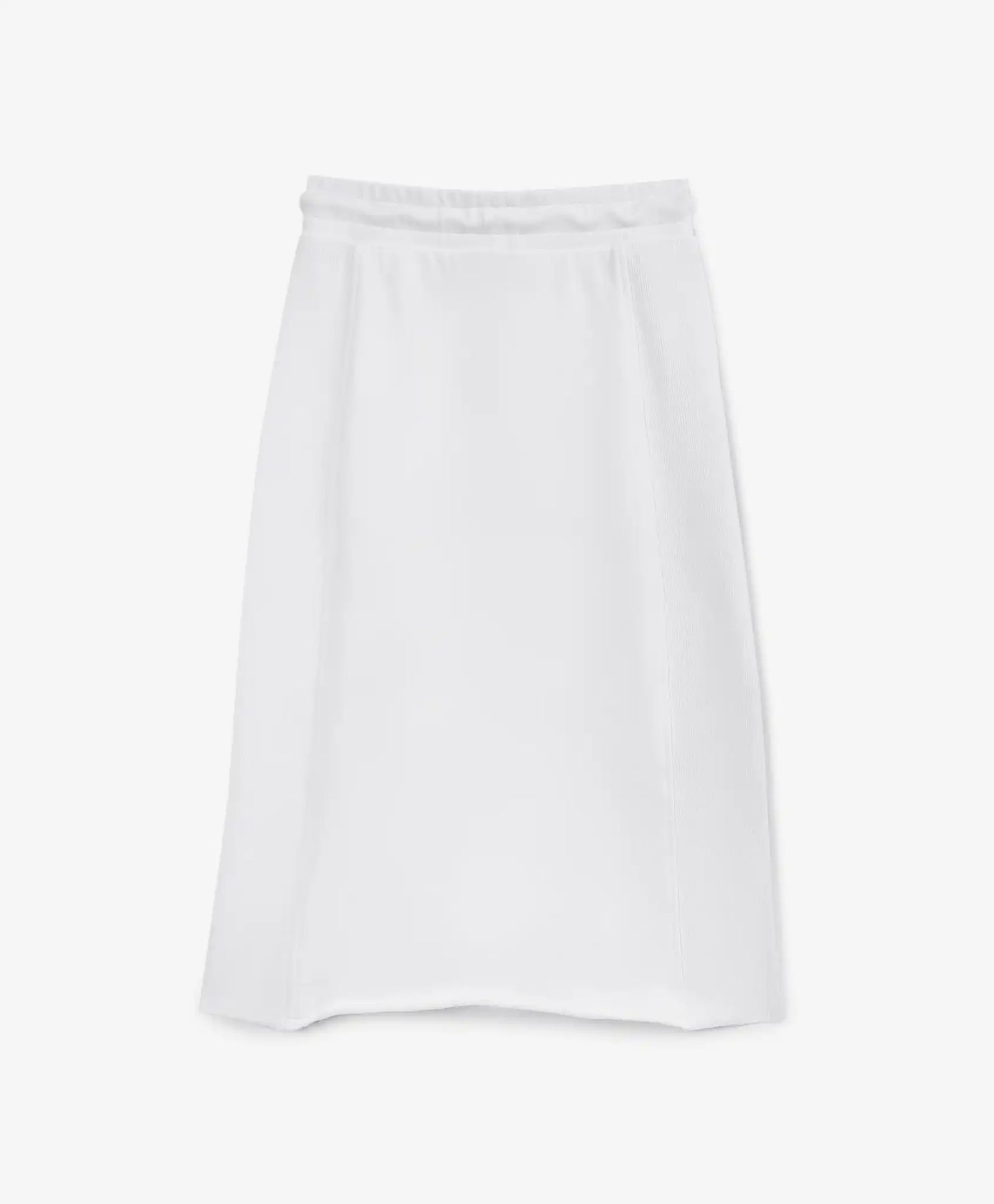 Fustă tricotată albă, cu talie medie și inserții reiate, Gulliver