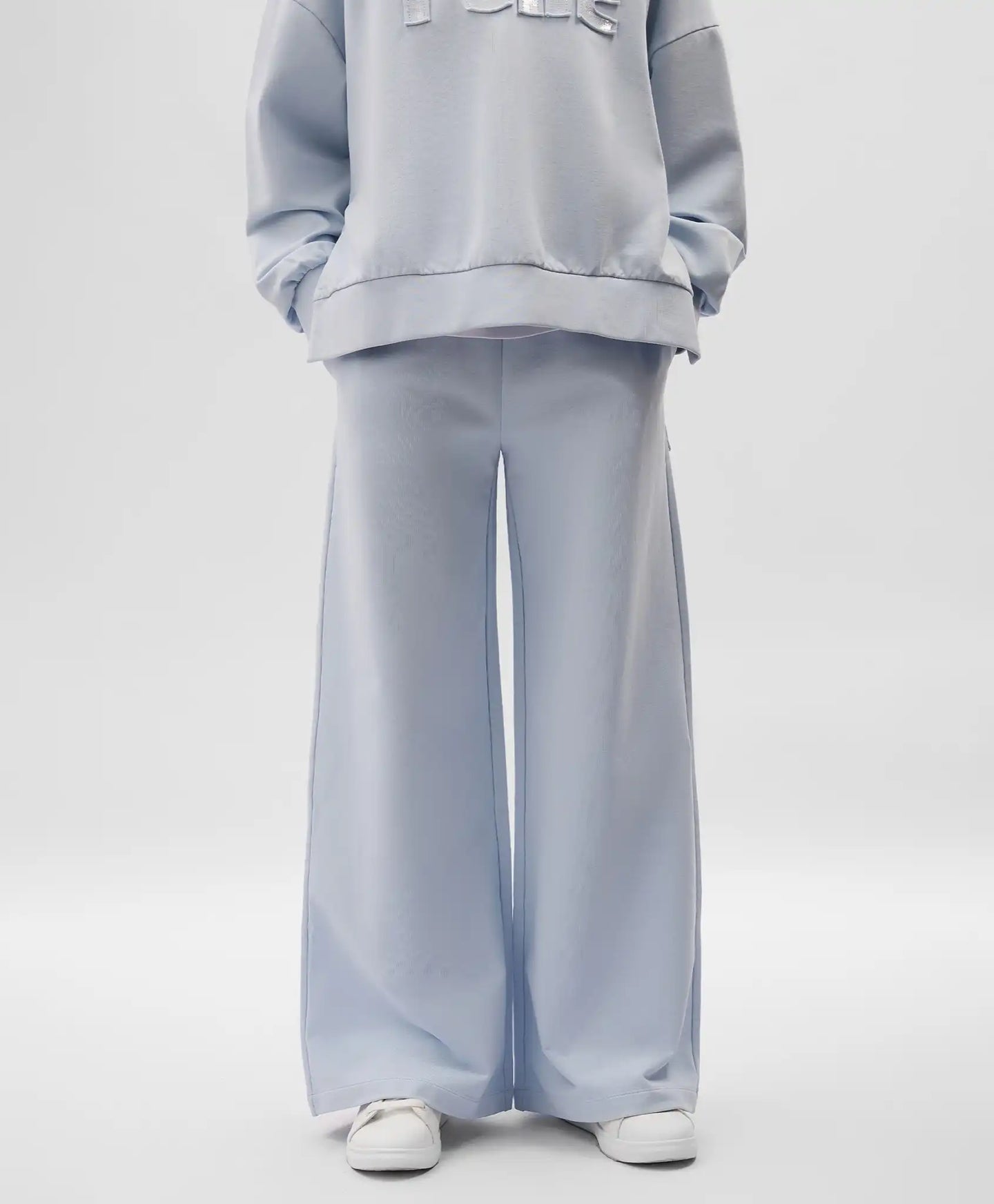 Pantaloni palazzo pentru fată, din footer, albaștri, Gulliver