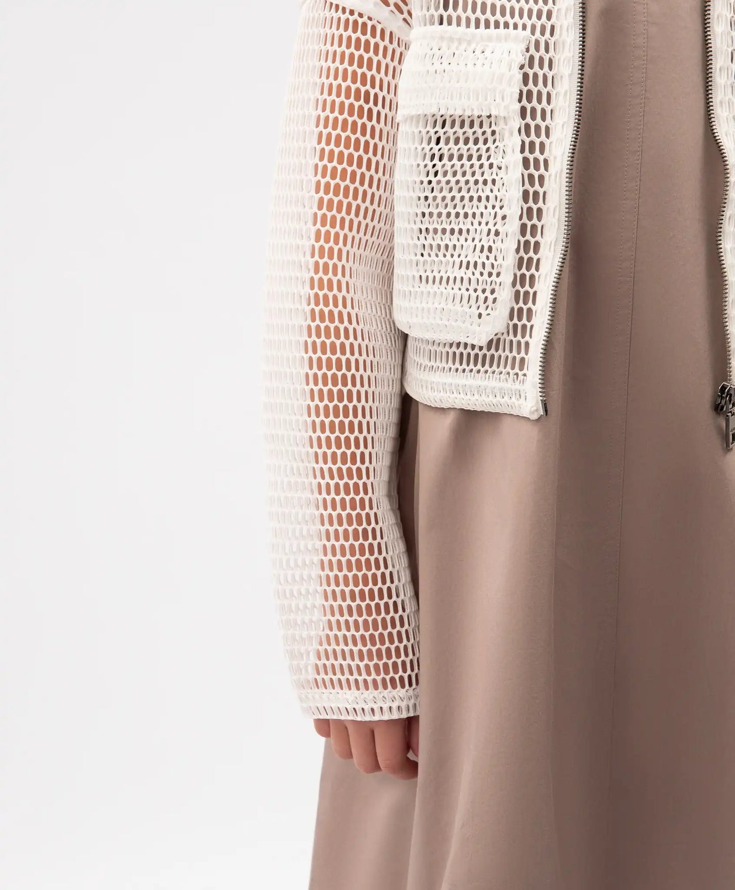 Jachetă pentru fete din plasă cremă Gulliver