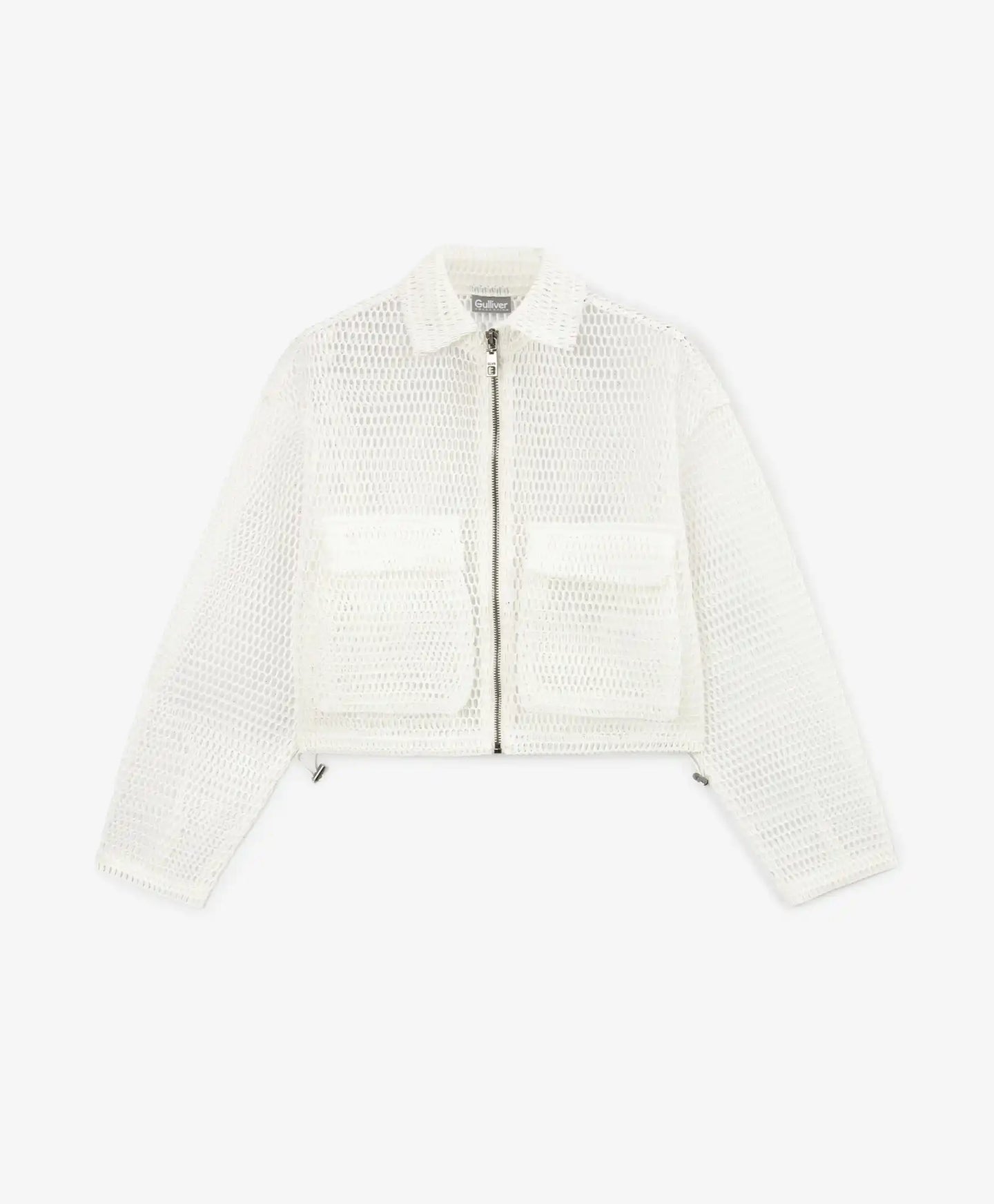 Jachetă pentru fete din plasă cremă Gulliver
