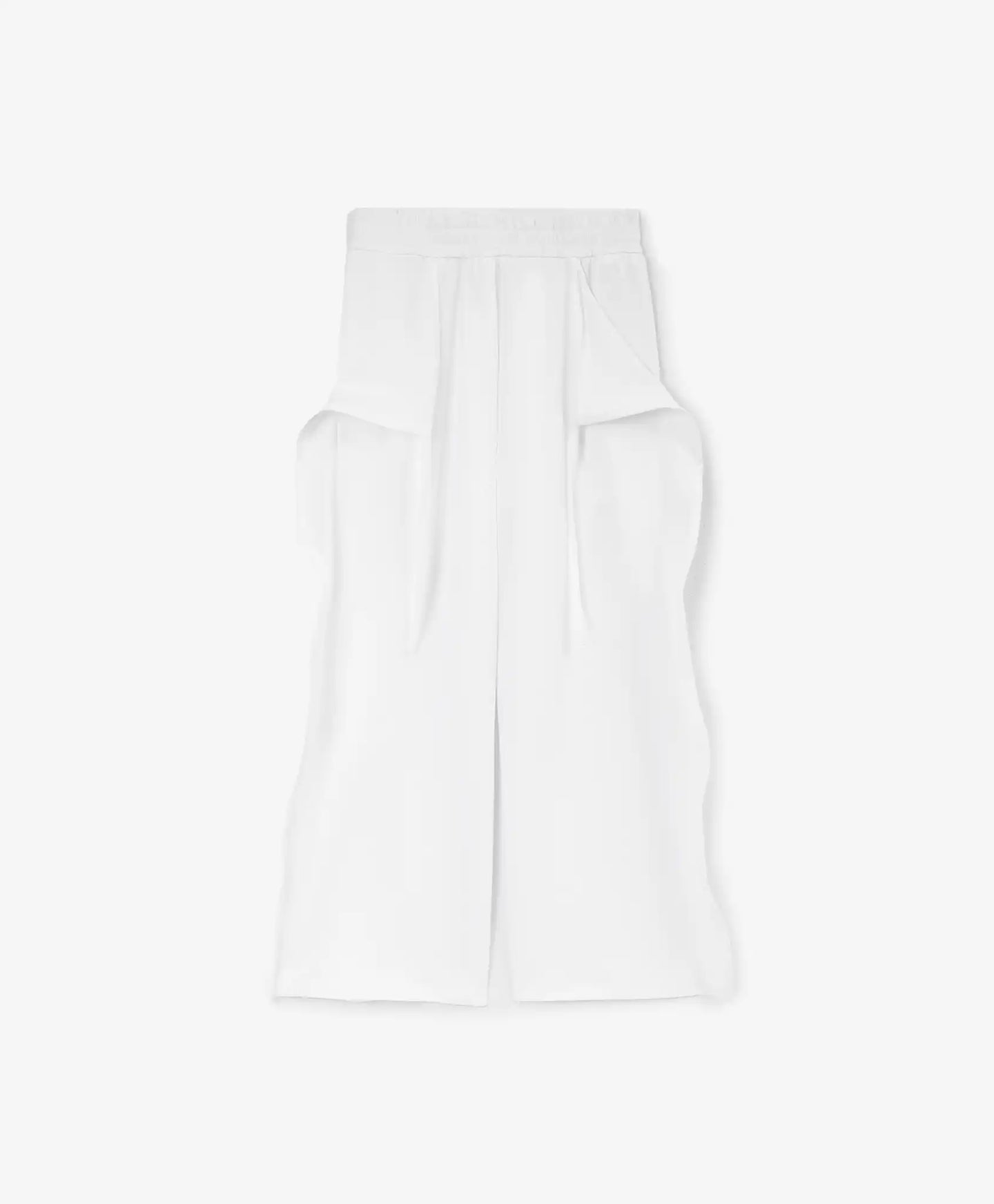 Pantaloni tip „tub” pentru fată, din tricot, cu detalii detașabile, albi, Gulliver