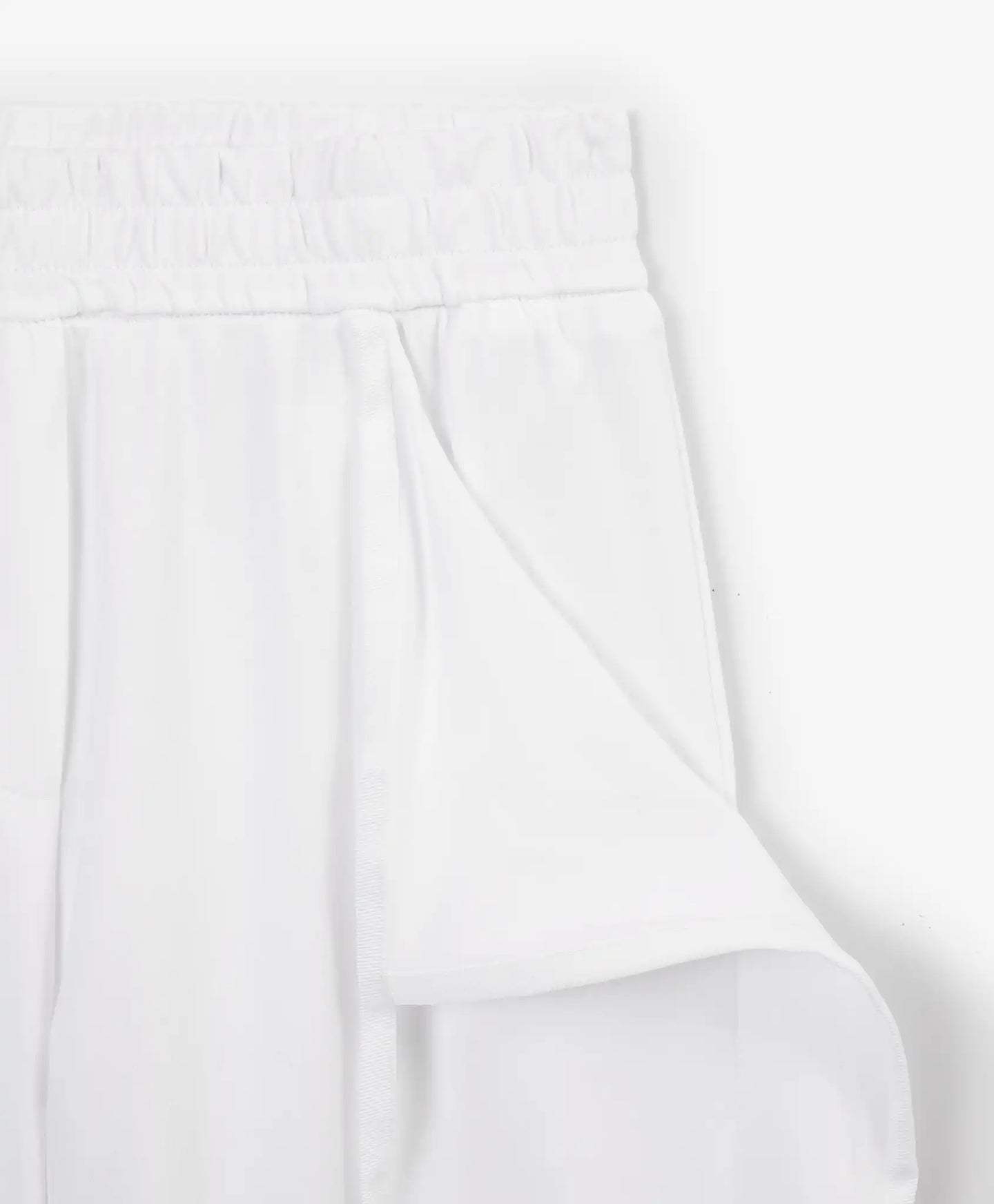 Pantaloni tip „tub” pentru fată, din tricot, cu detalii detașabile, albi, Gulliver