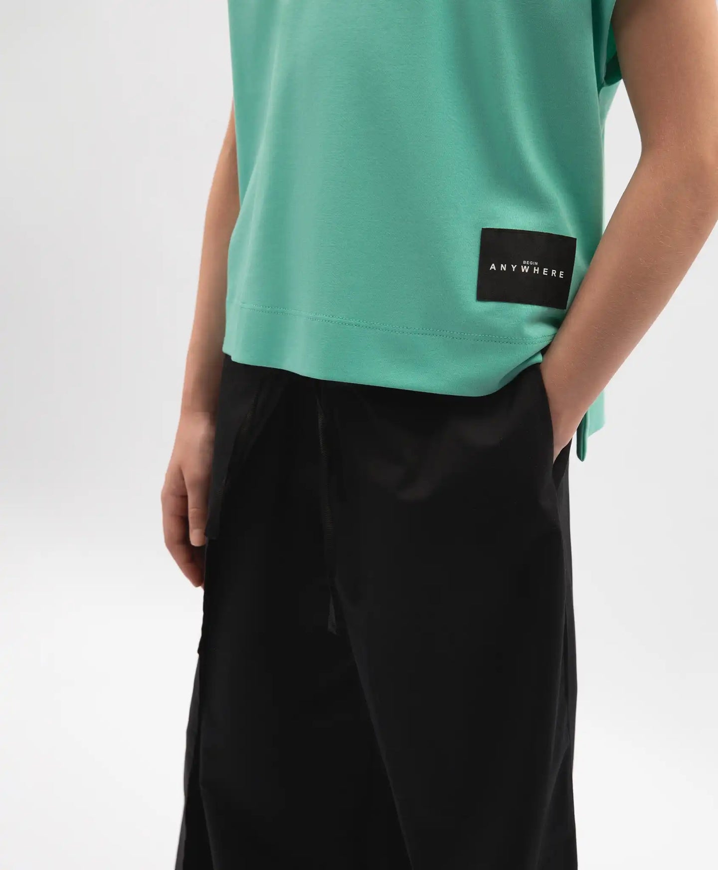 Pantaloni palazzo pentru fată, din satin, cu detalii detașabile, negri, Gulliver