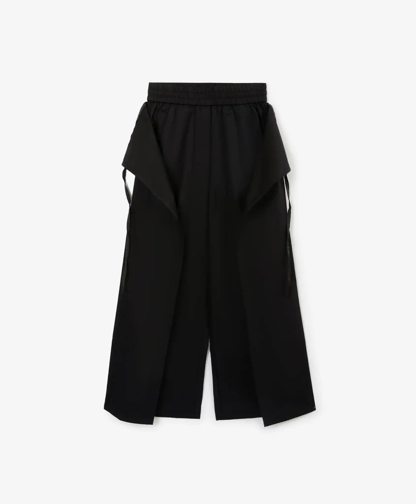 Pantaloni palazzo pentru fată, din satin, cu detalii detașabile, negri, Gulliver