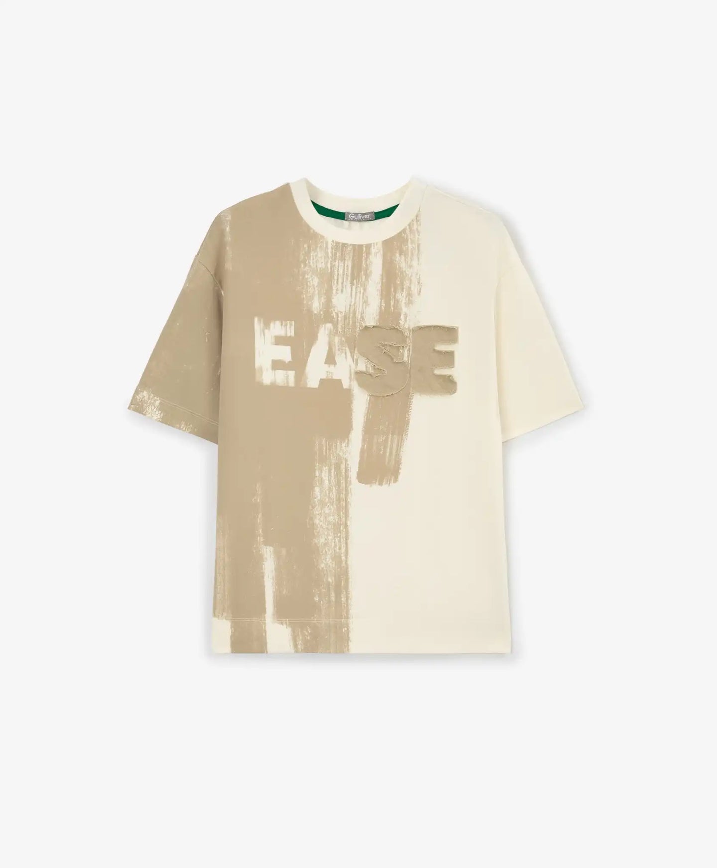 Tricou oversize pentru băiat, culoare lăptoasă, cu imprimeu, Gulliver