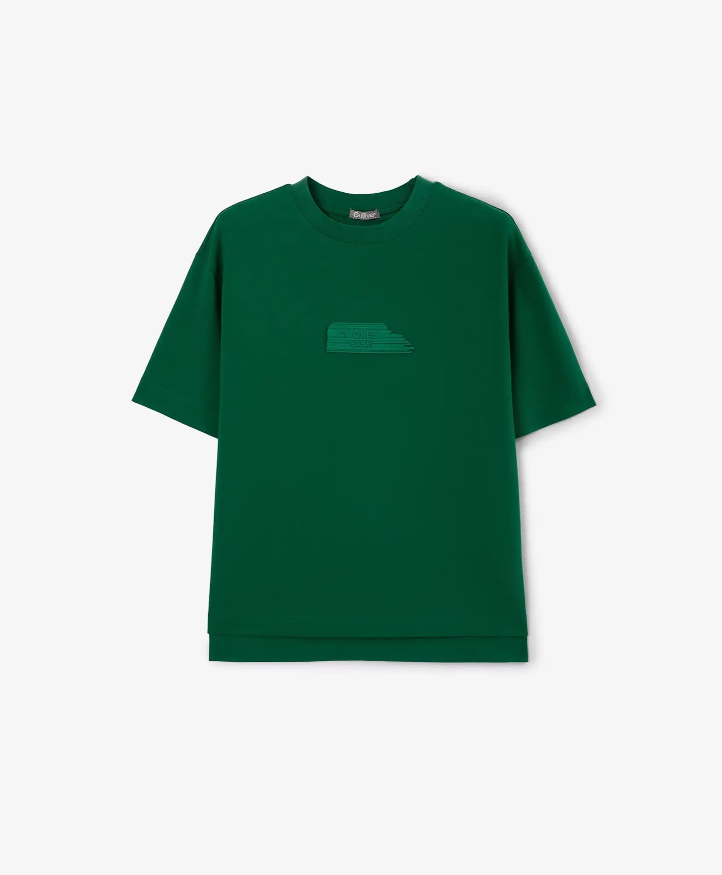Tricou oversize pentru băiat, verde, cu imprimeu pe spate, Gulliver
