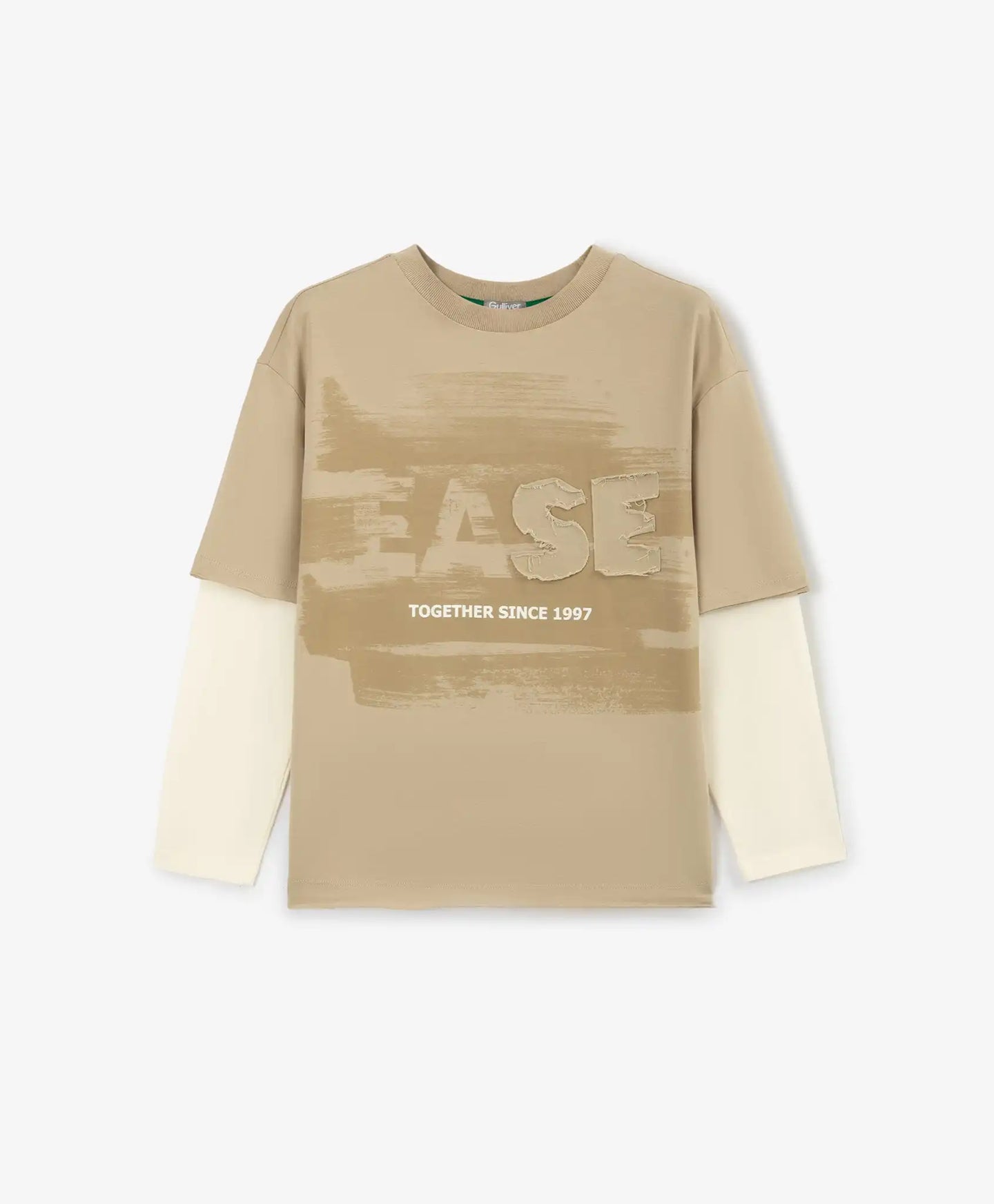 Longsleeve pentru băieți cu imitație de straturi bej Gulliver
