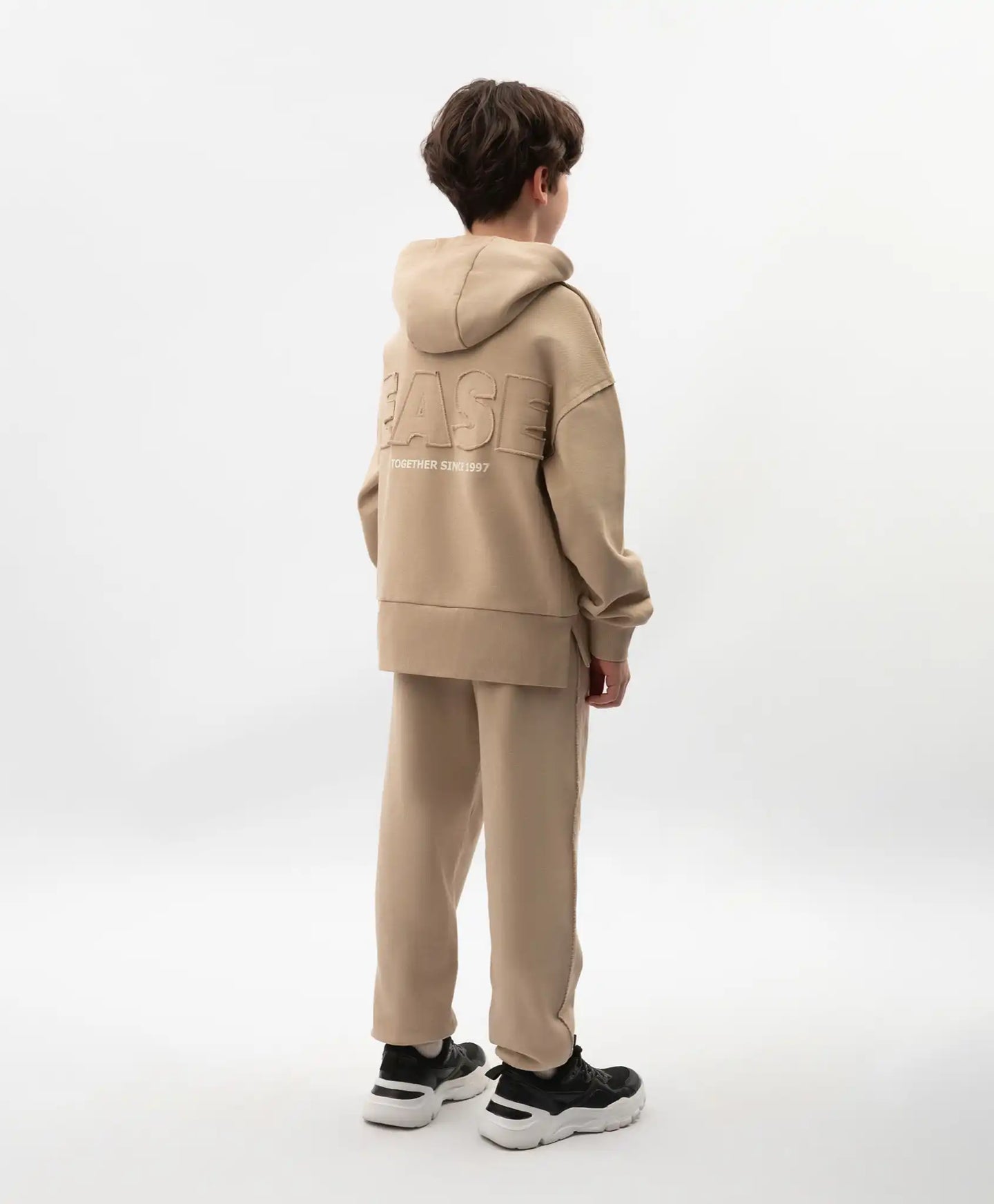 Hanorac deschis cu glugă pentru băieți din material de bumbac bej Gulliver