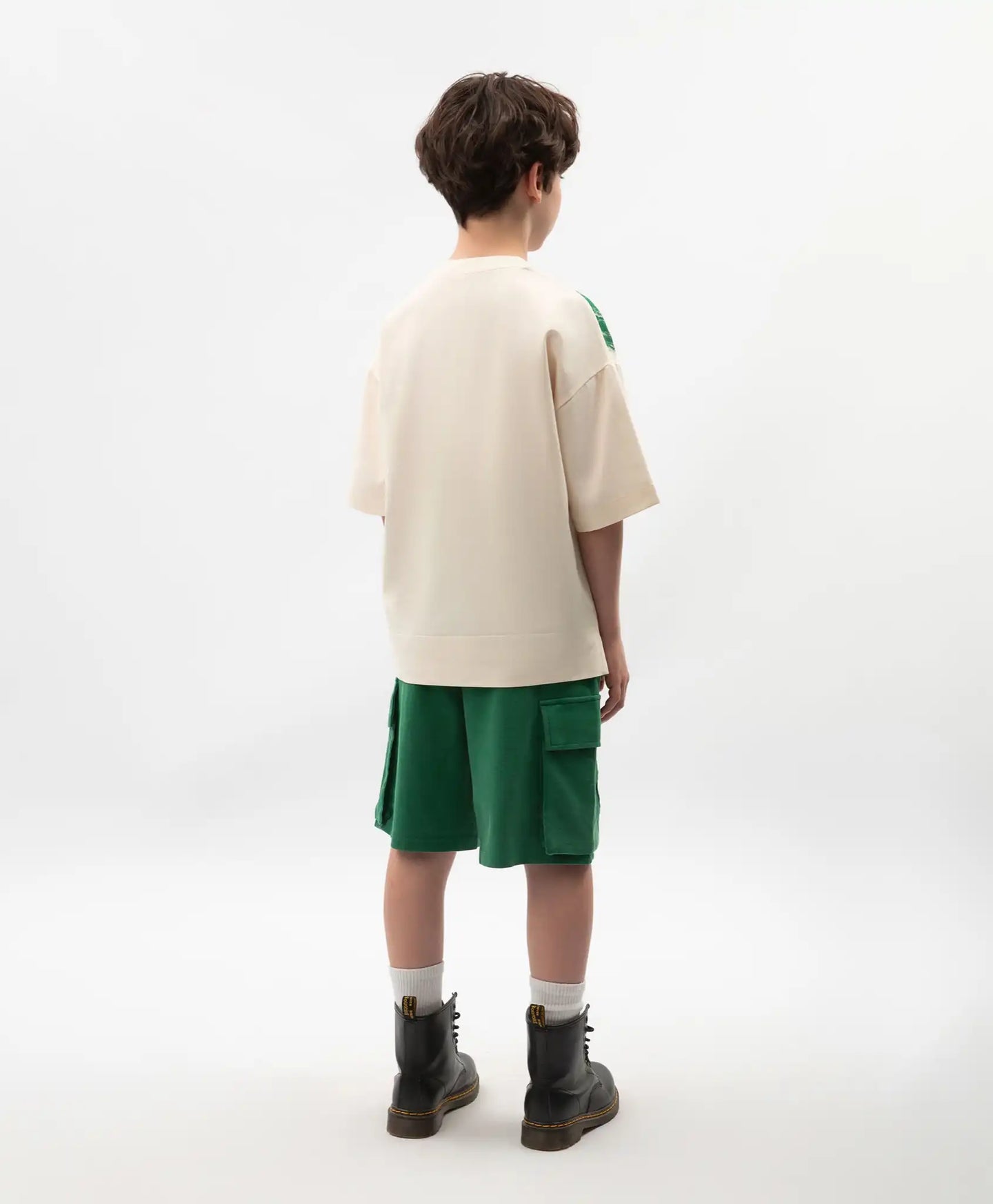 Pantaloni scurți pentru băiat, din tricot, cu buzunare cargo, verzi, Gulliver