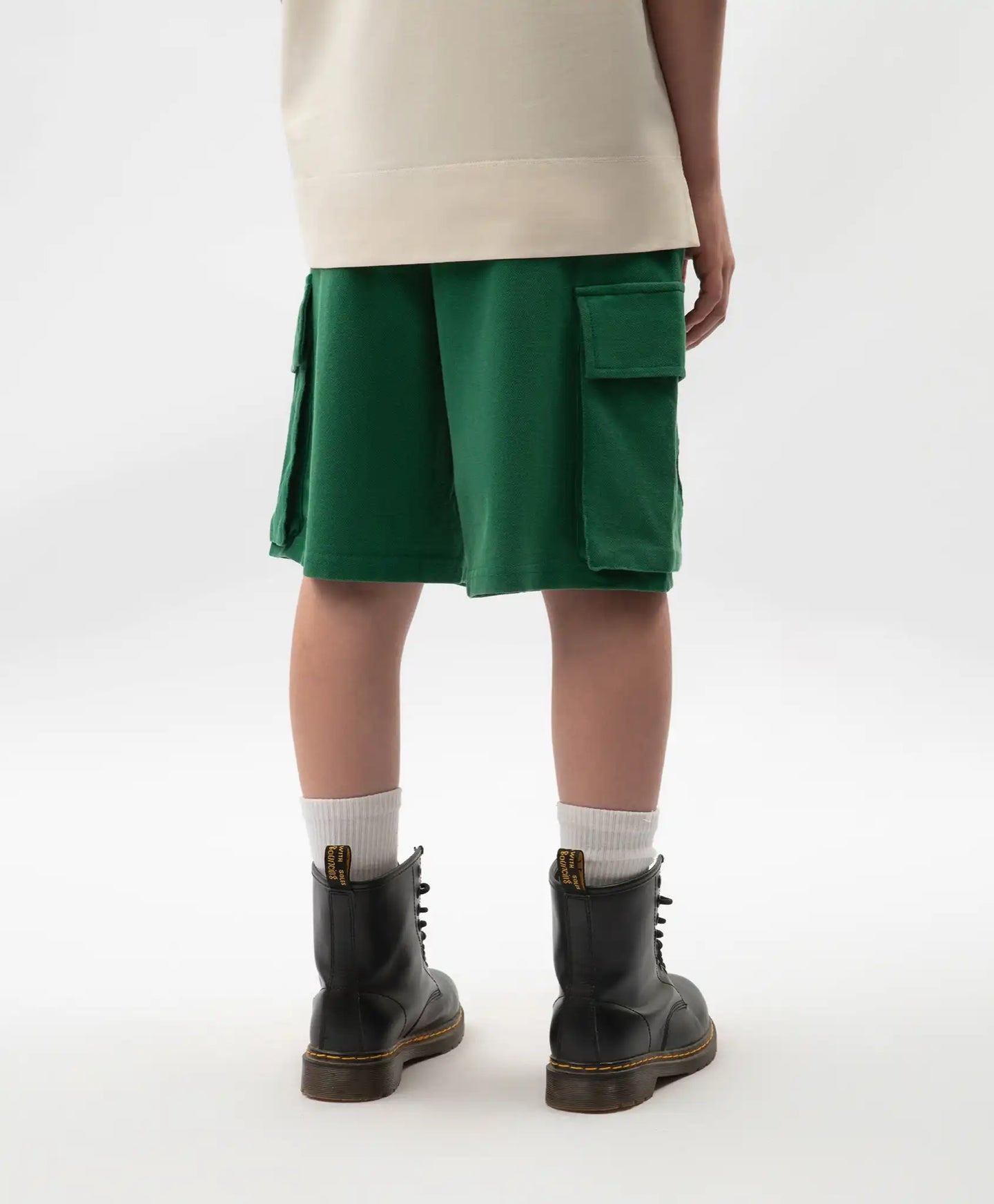 Pantaloni scurți pentru băiat, din tricot, cu buzunare cargo, verzi, Gulliver