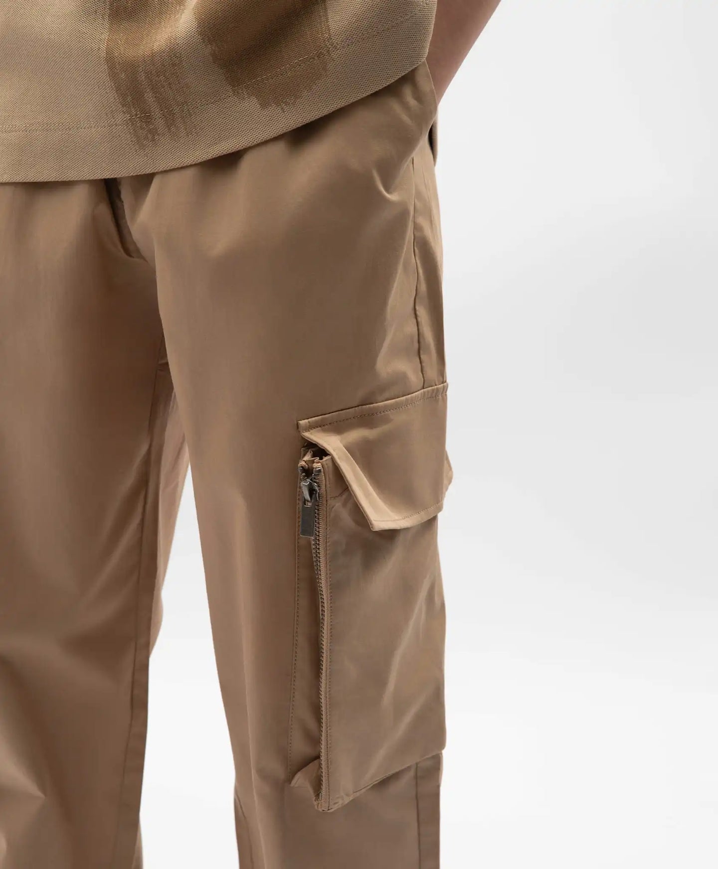 Pantaloni textili pentru băiat, cu buzunare cargo, bej, Gulliver