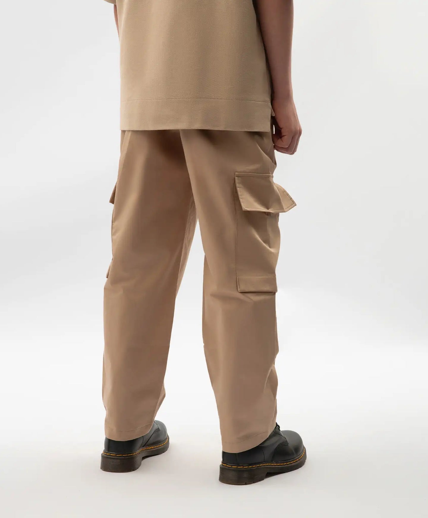 Pantaloni textili pentru băiat, cu buzunare cargo, bej, Gulliver