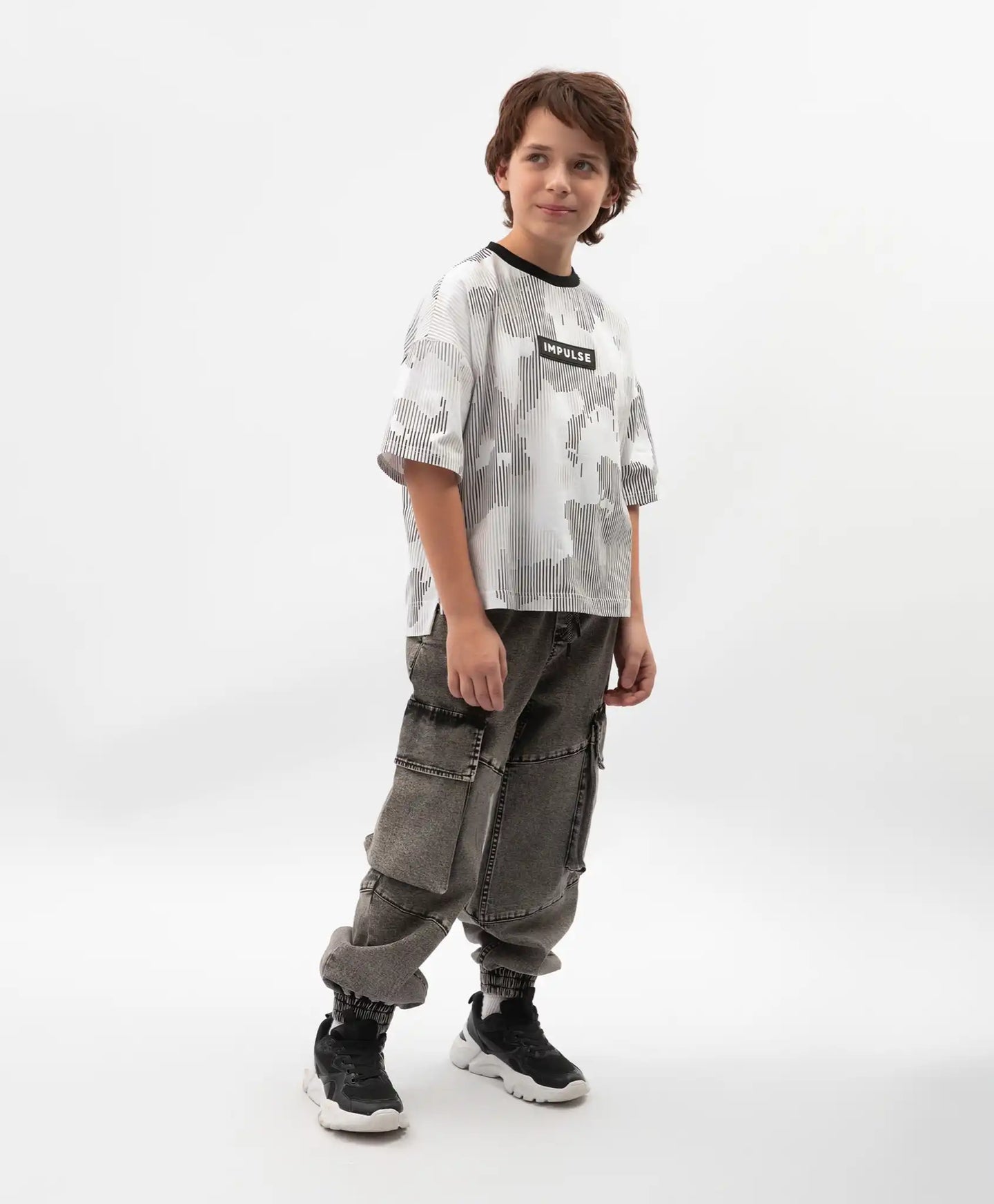 Tricou oversize pentru băiat, alb, cu imprimeu, Gulliver