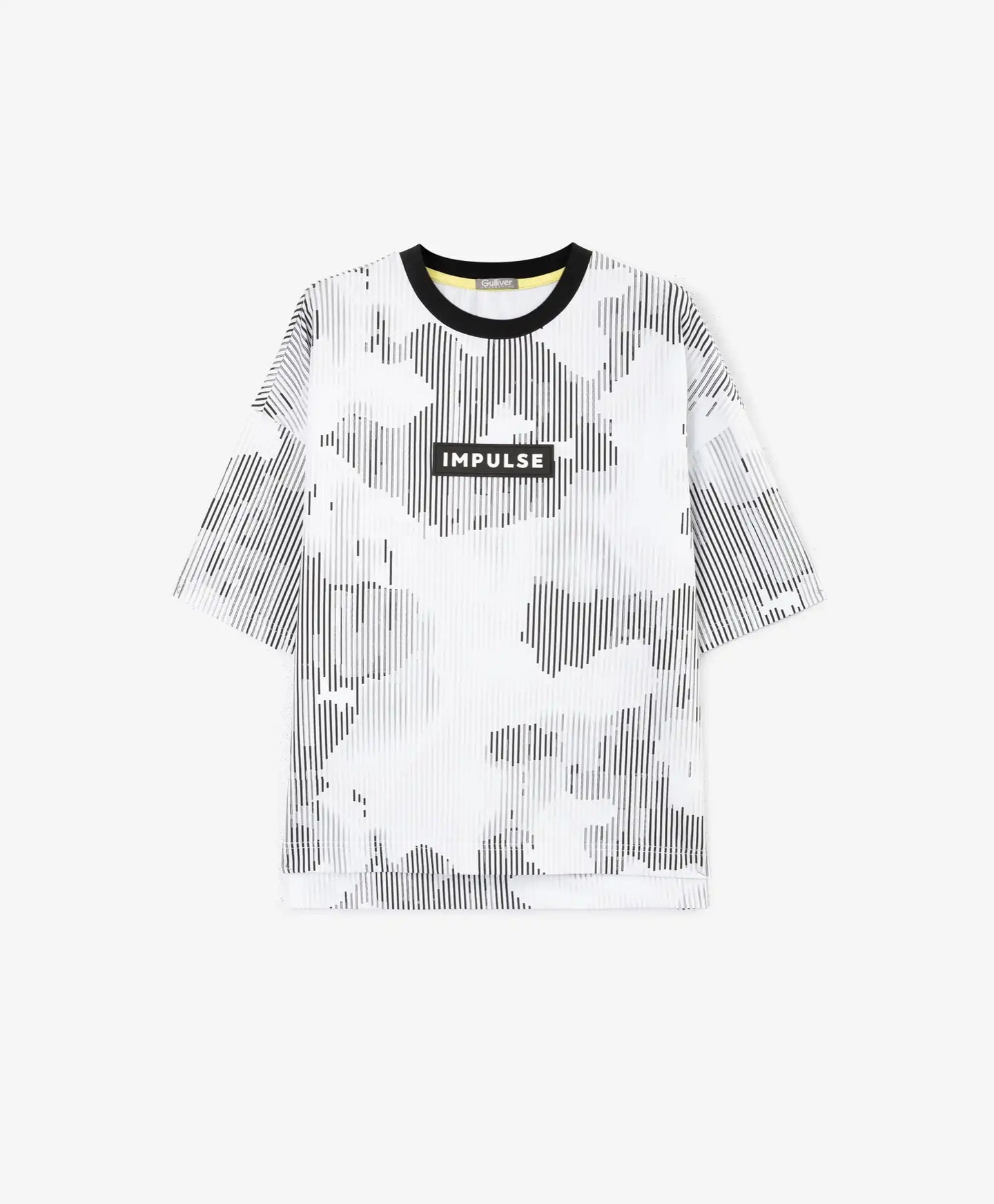 Tricou oversize pentru băiat, alb, cu imprimeu, Gulliver