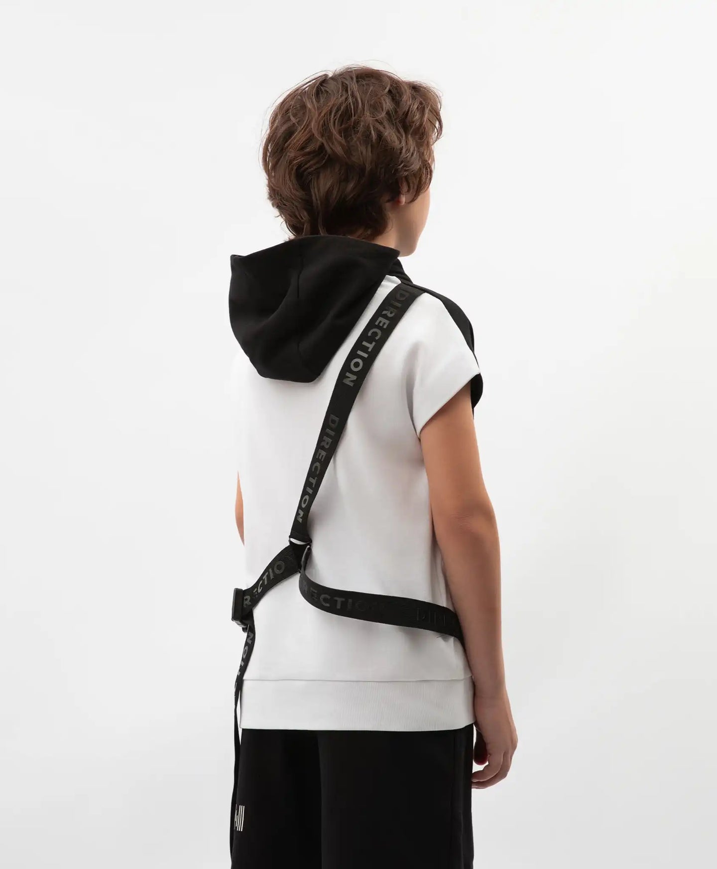 Vestă tricotată pentru băiat, cu glugă, alb-negru, Gulliver