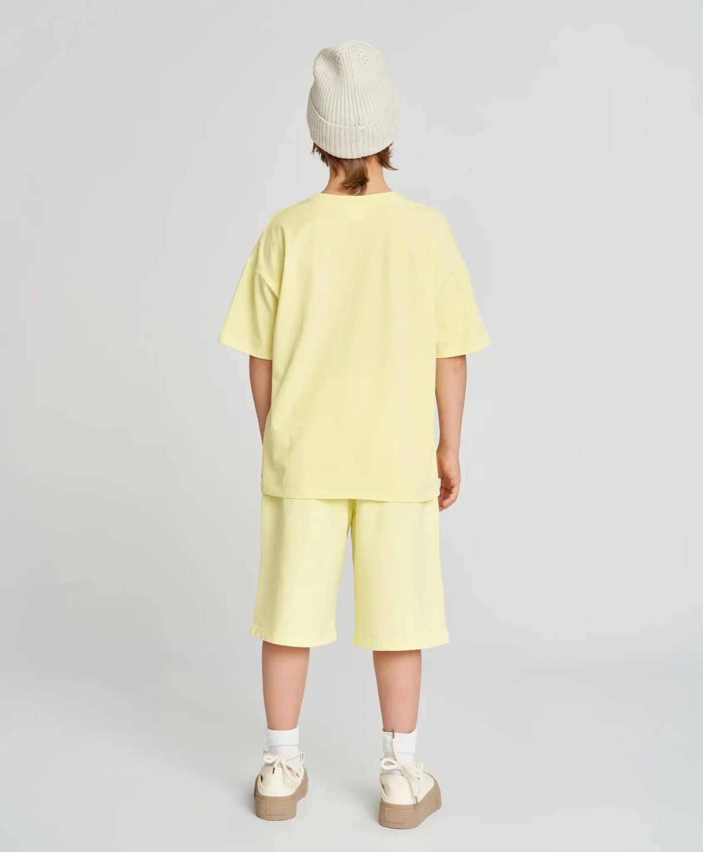 Tricou de bază pentru copii, galben, cu mânecă scurtă, Button Blue