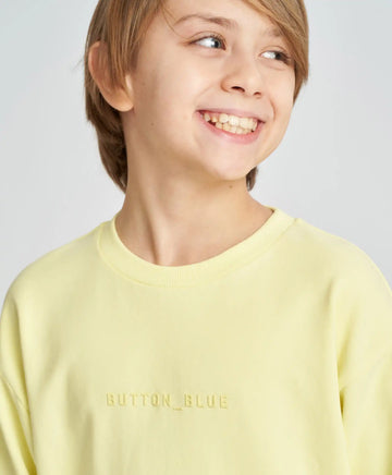 Hanorac de bază pentru copii galben Button Blue