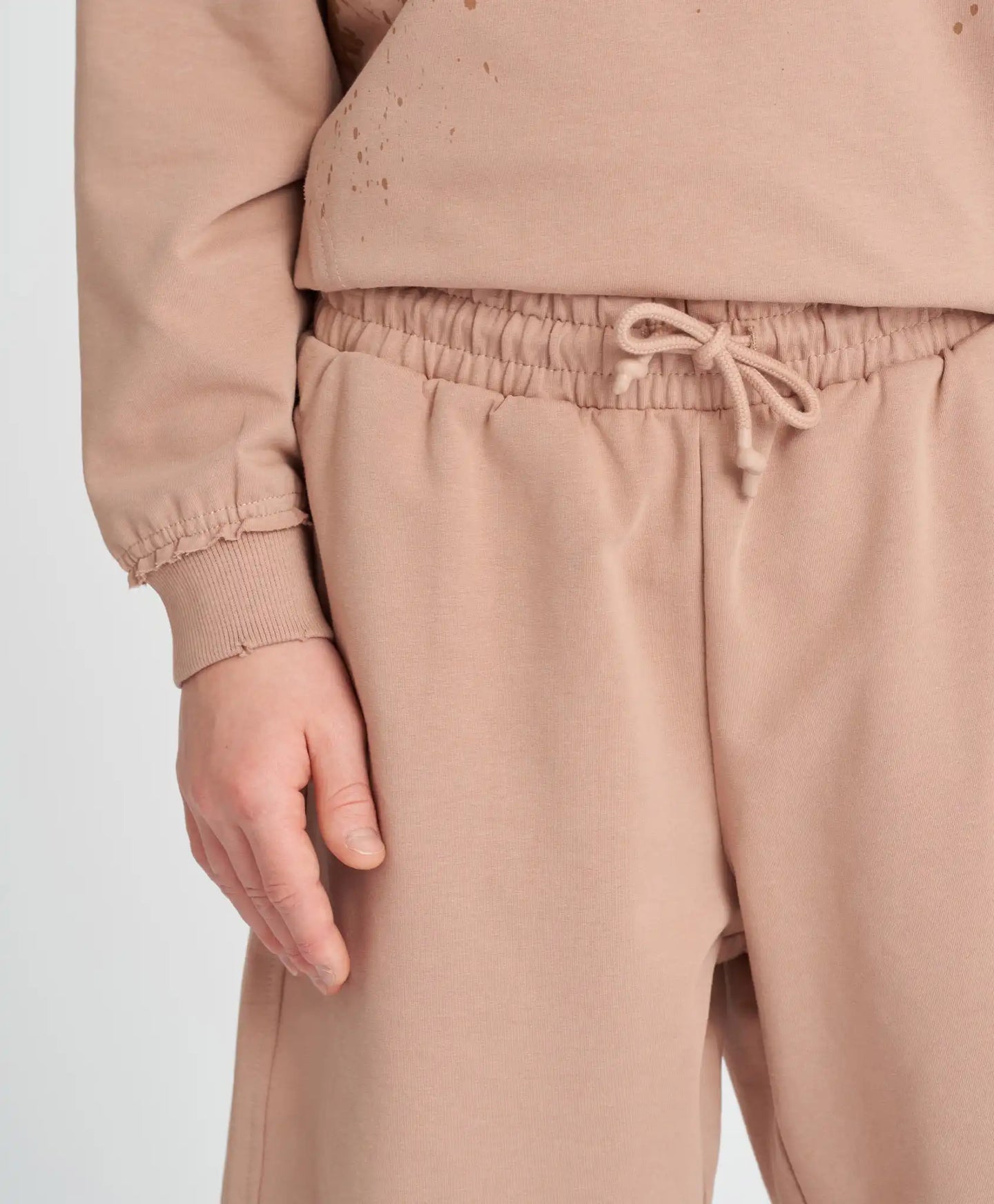 Pantaloni scurți lungi pentru copii, cu talie elastică, bej, Button Blue