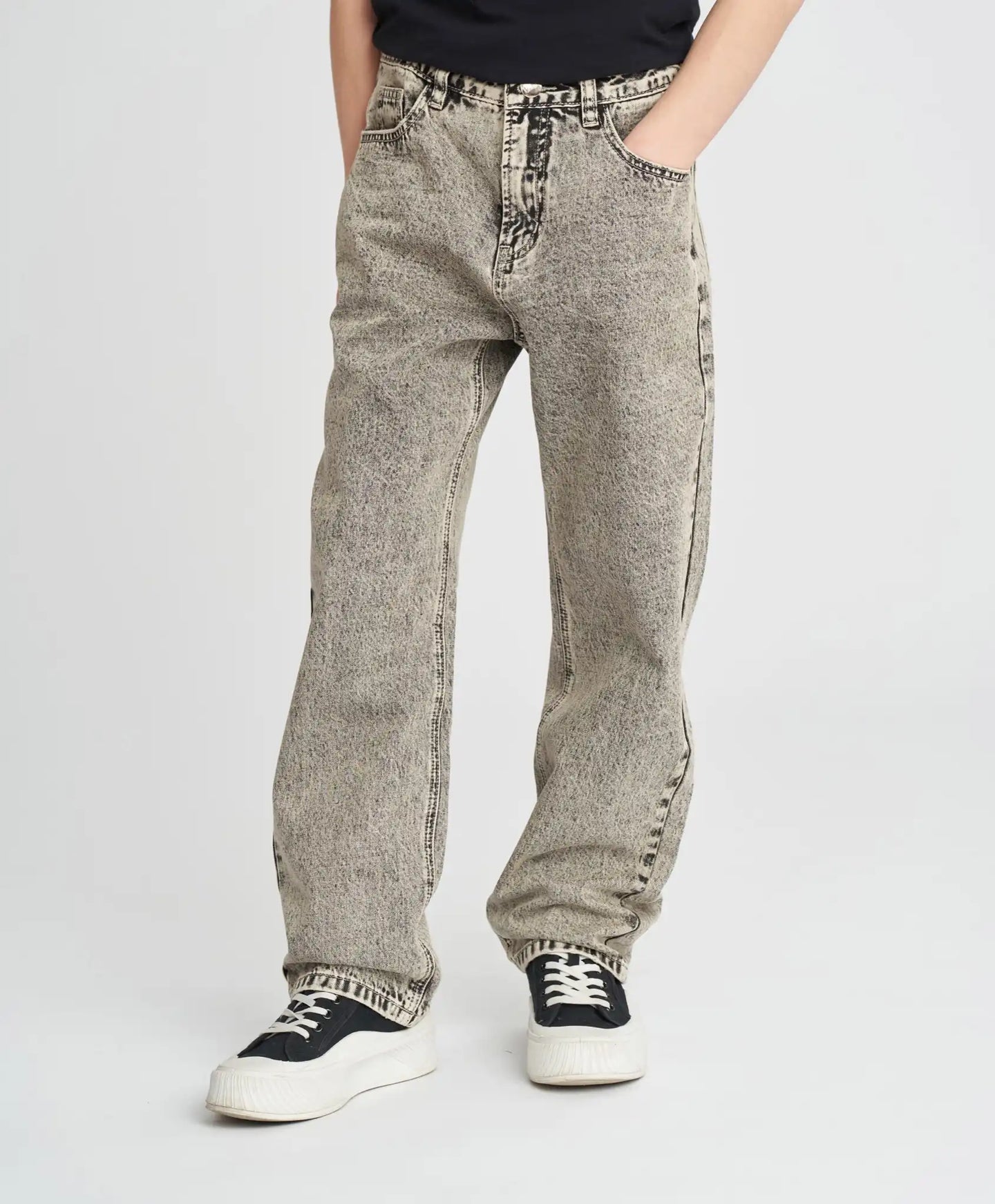 Blugi drepți pentru copii, gri, Button Blue