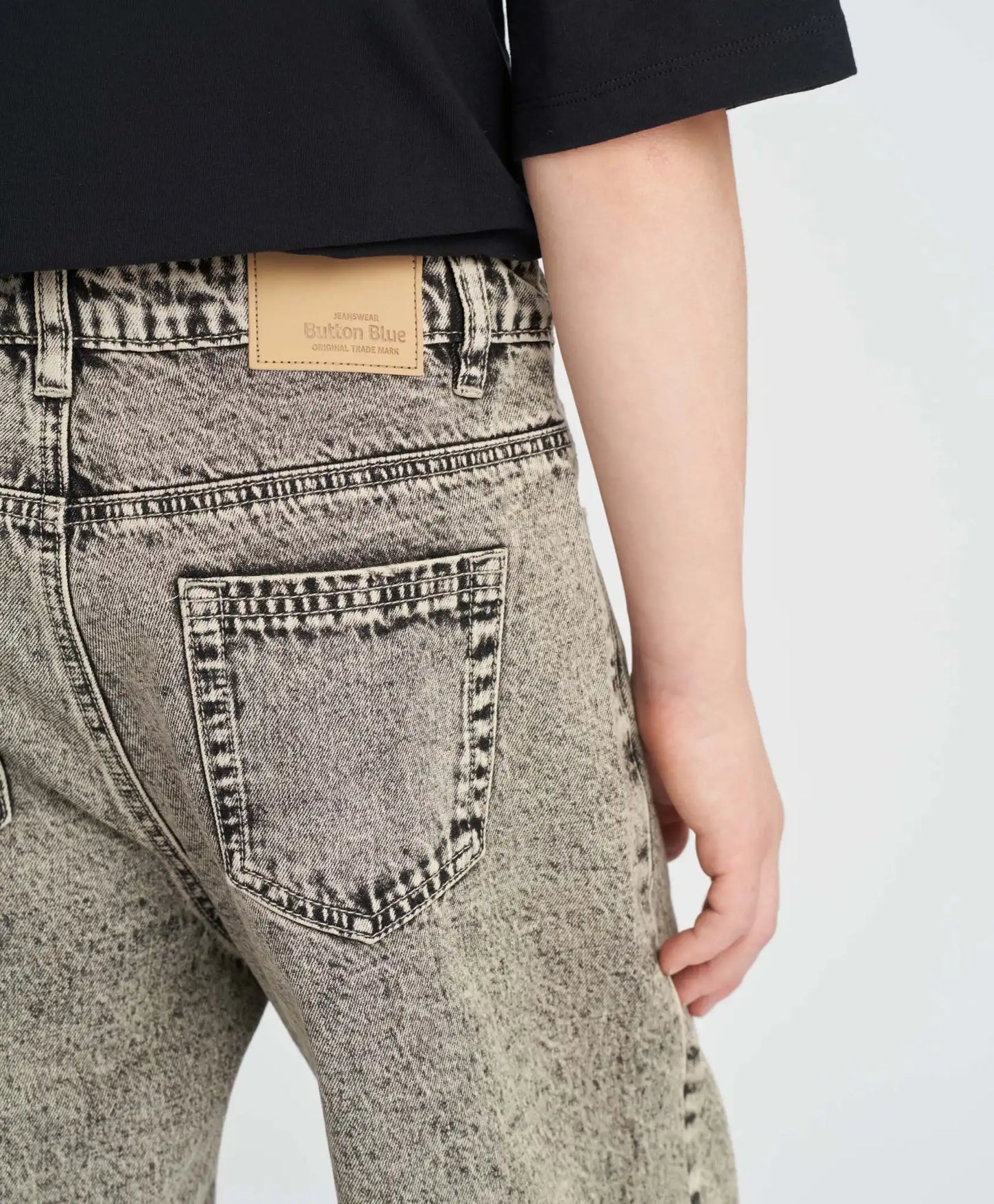 Blugi drepți pentru copii, gri, Button Blue