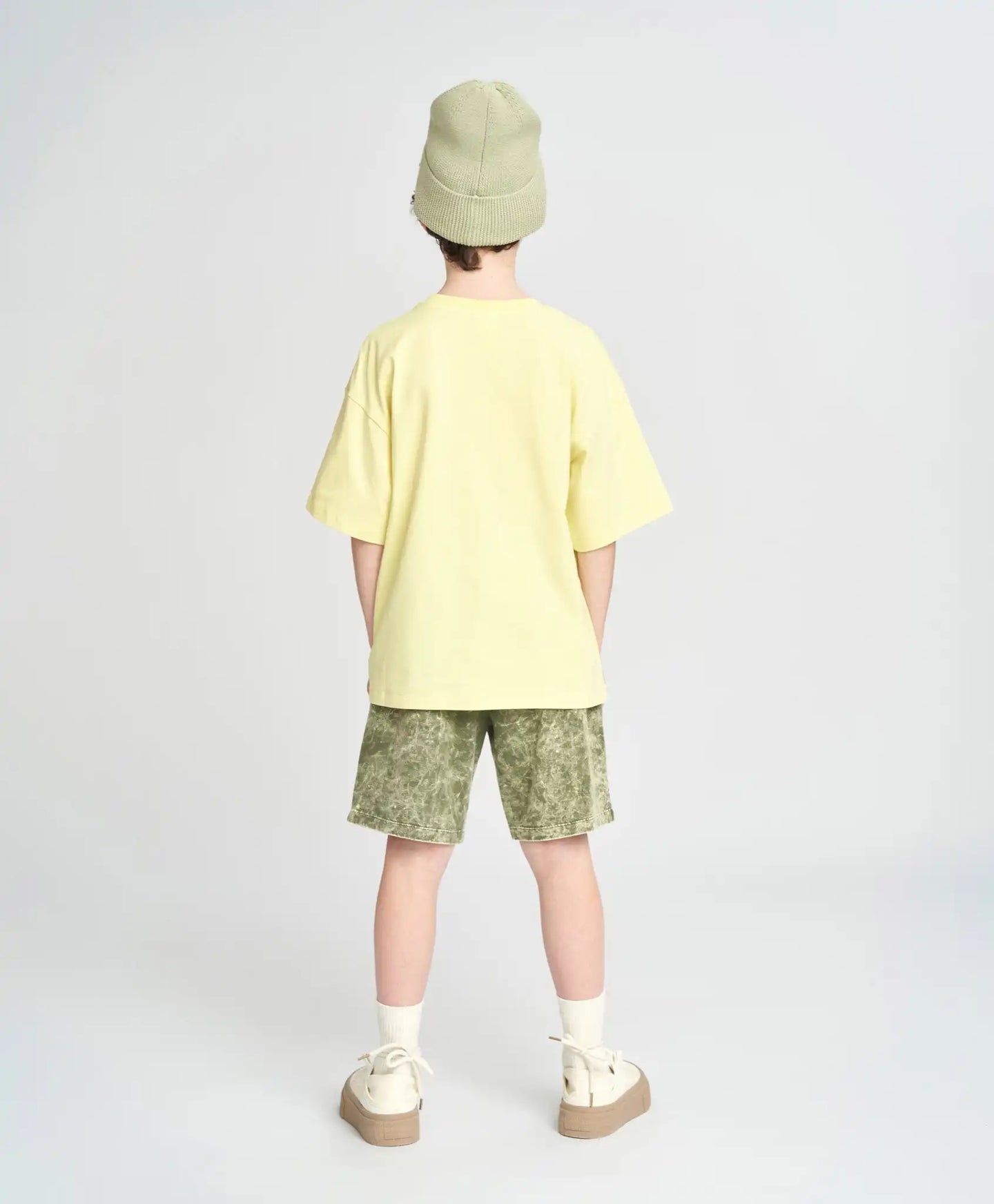 Tricou cu mânecă scurtă pentru băiat, galben, oversize, cu imprimeu, Button Blue