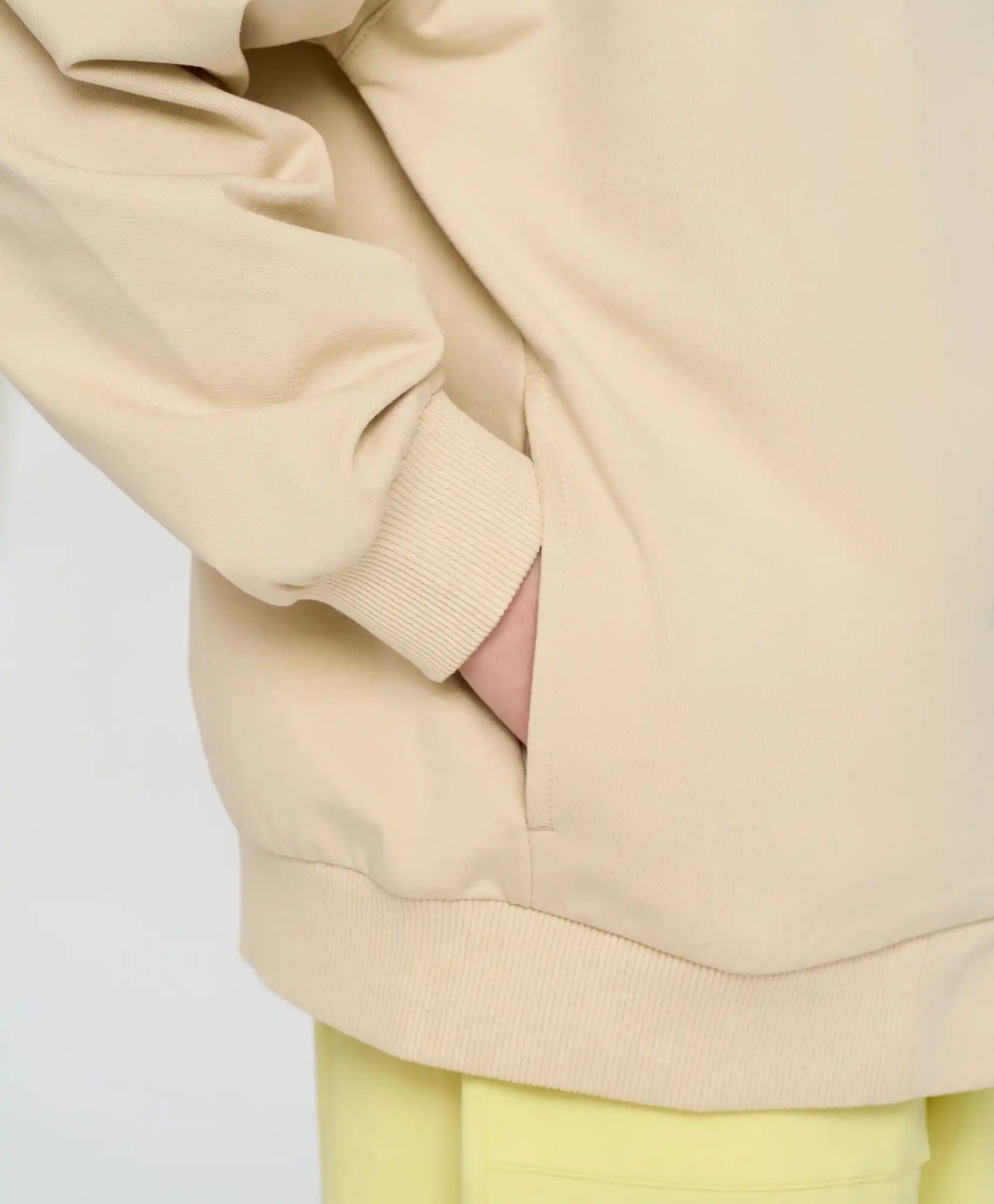 Bomber pentru copii oversized cu imprimeu alb-cremos Button Blue