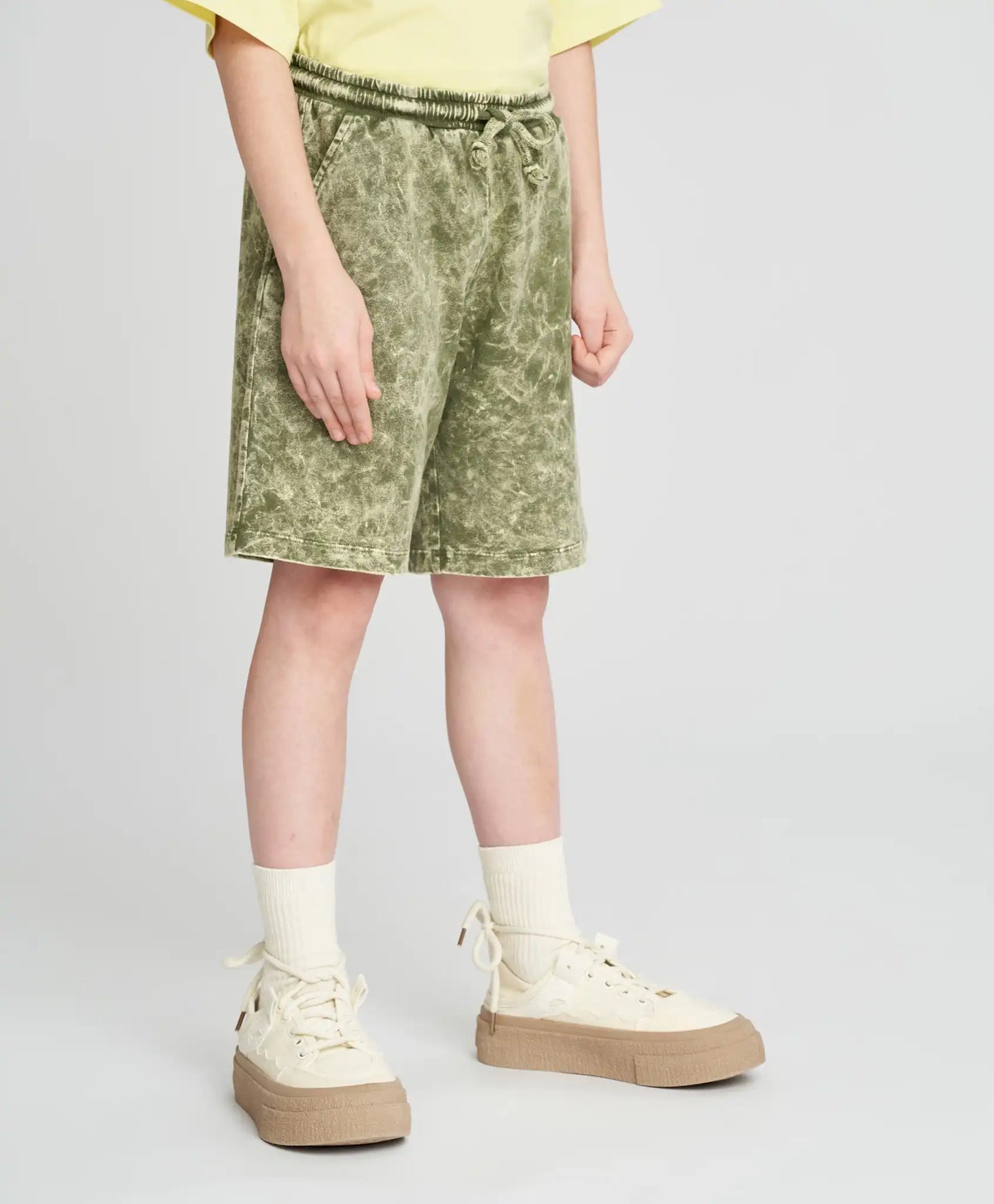 Pantaloni scurți pentru băiat, verzi, cu talie elastică, Button Blue