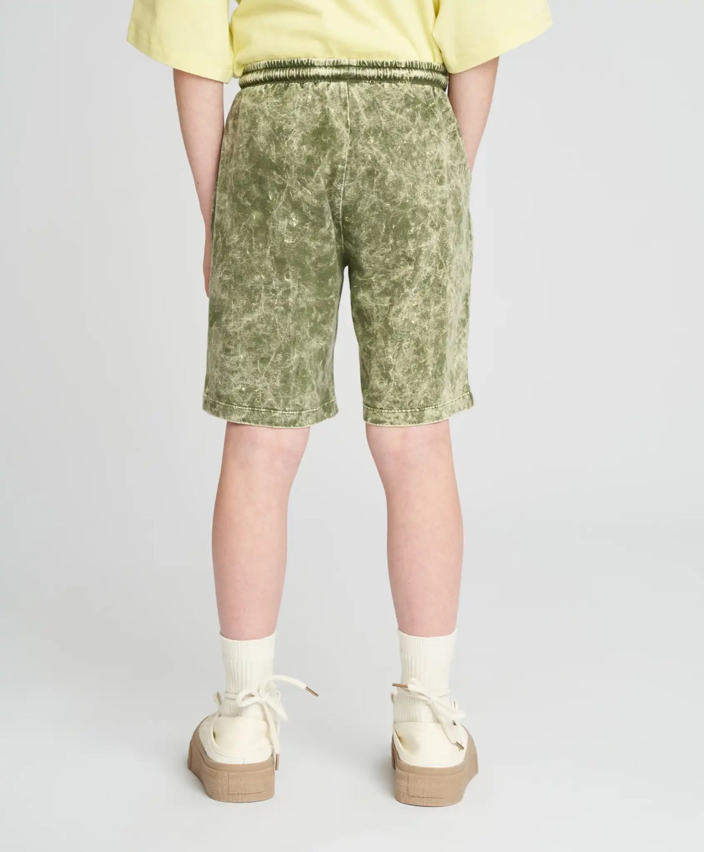 Pantaloni scurți pentru băiat, verzi, cu talie elastică, Button Blue