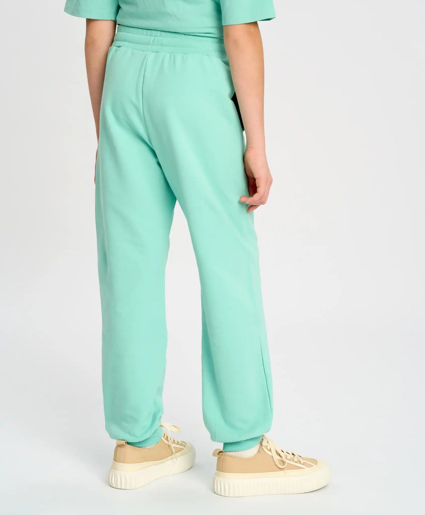 Joggeri de bază, căptușiți, pentru copii, verzi, cu talie elastică, Button Blue