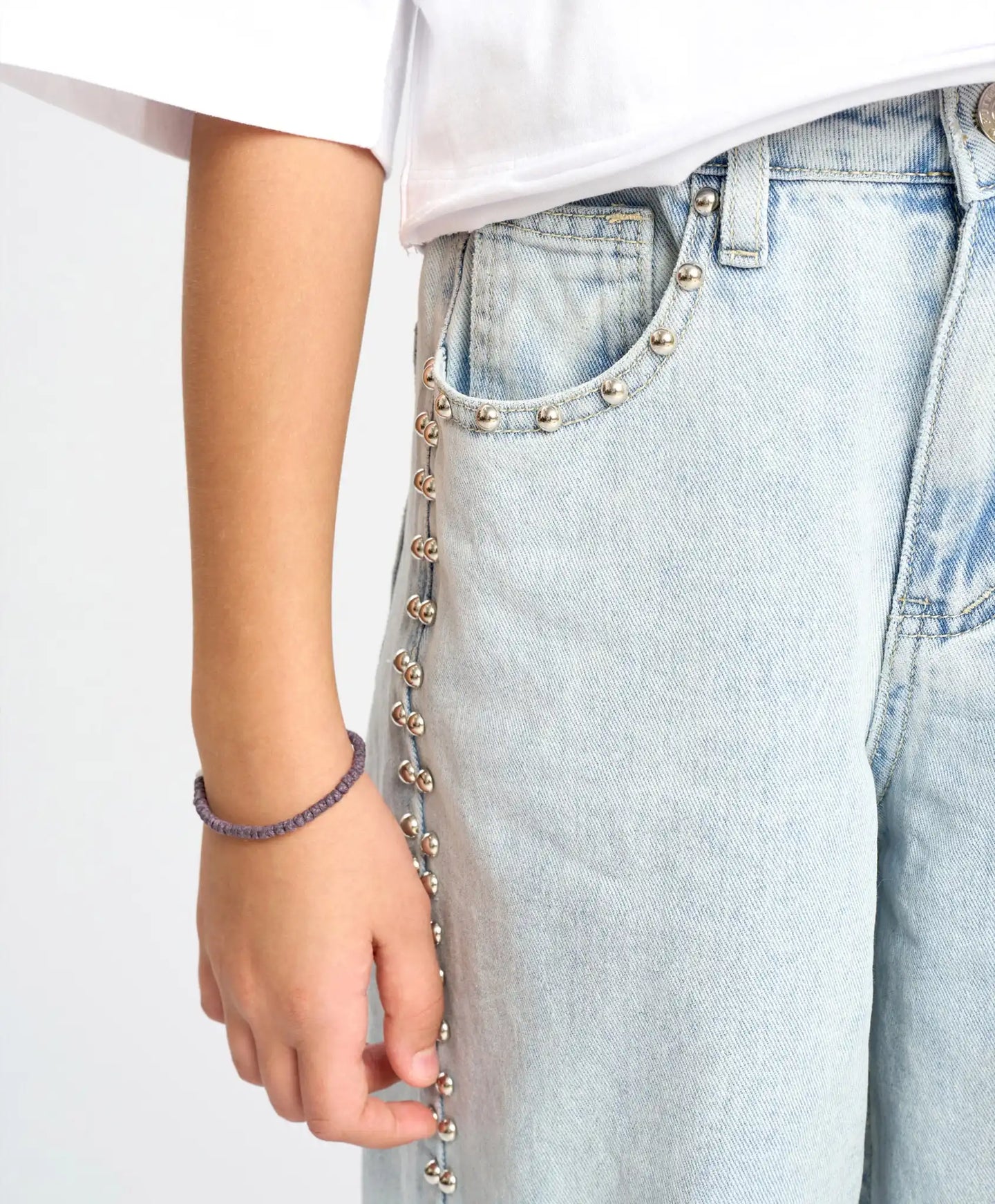 Blugi palazzo pentru fată, albaștri, Button Blue