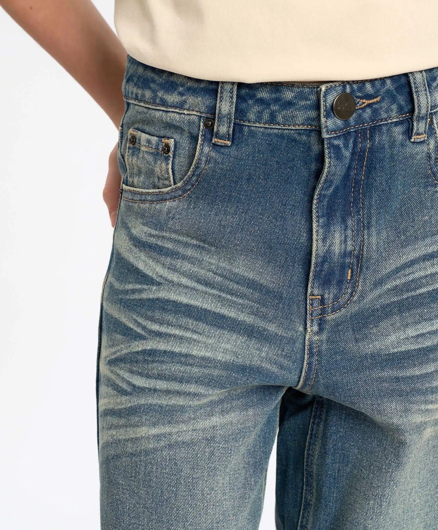 Blugi drepți pentru fată, albastru deschis, cu flori, Button Blue