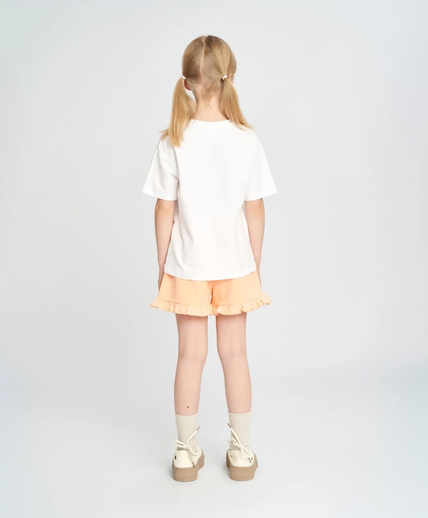 Tricou pentru fată, alb, cu mânecă scurtă și imprimeu, Button Blue