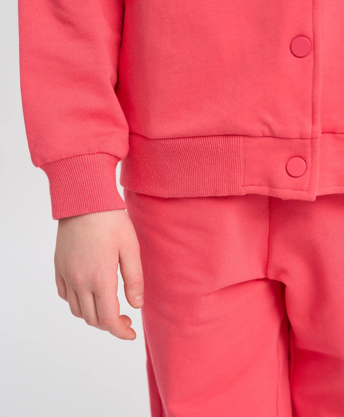 Bomber oversized pentru fete cu nasturi și imprimeu corai Button Blue