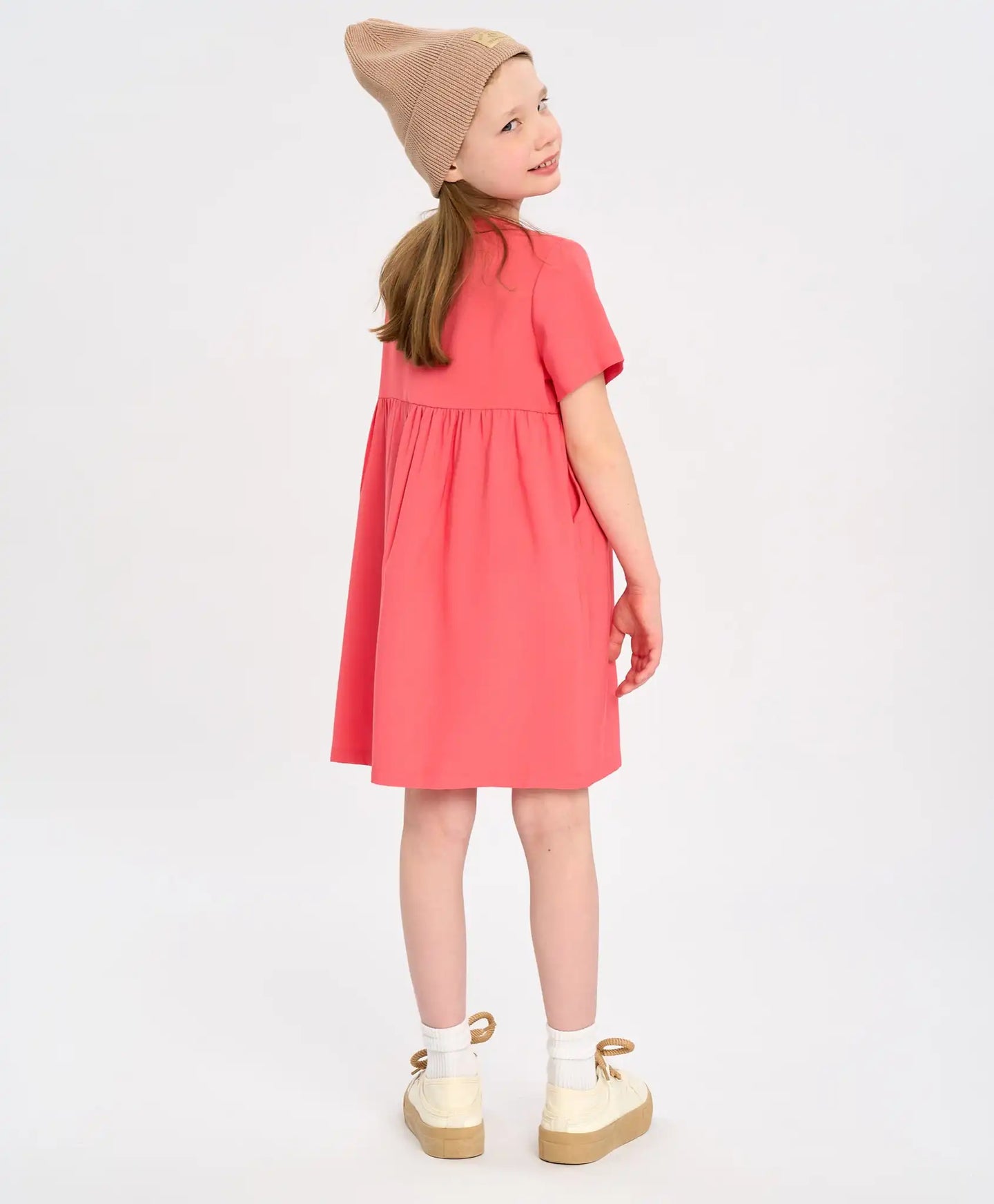 Rochie cu mâneci scurte pentru fete, corai, cu buzunare Button Blue