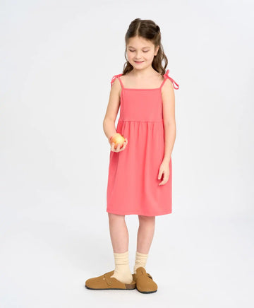 Sărafan pentru fete, corai, cu bretele subțiri și buzunare Button Blue