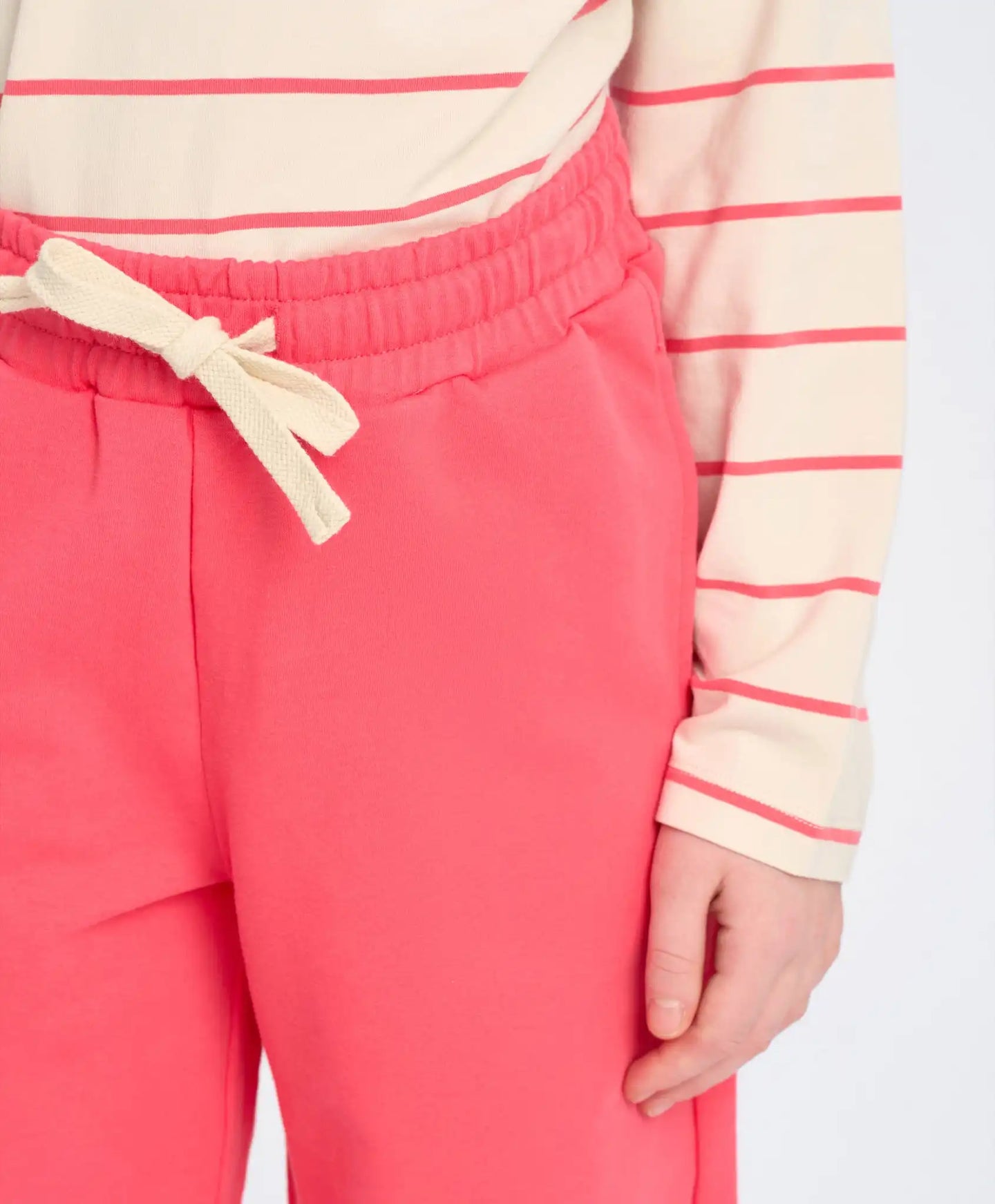 Pantaloni sport largi pentru fată, cu talie elastică, corai, Button Blue