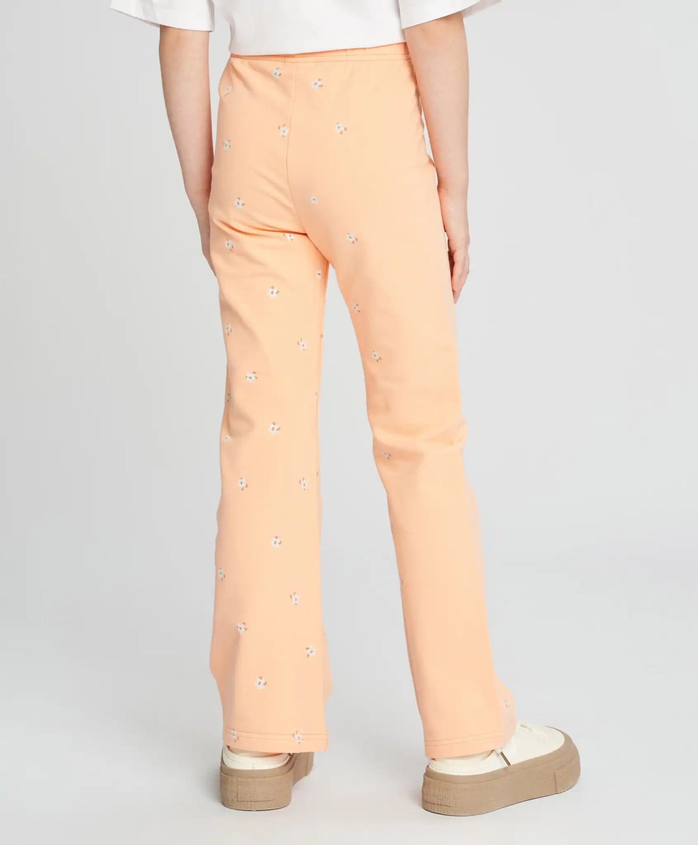 Colanți pentru fată, portocalii, cu talie elastică și imprimeu, Button Blue