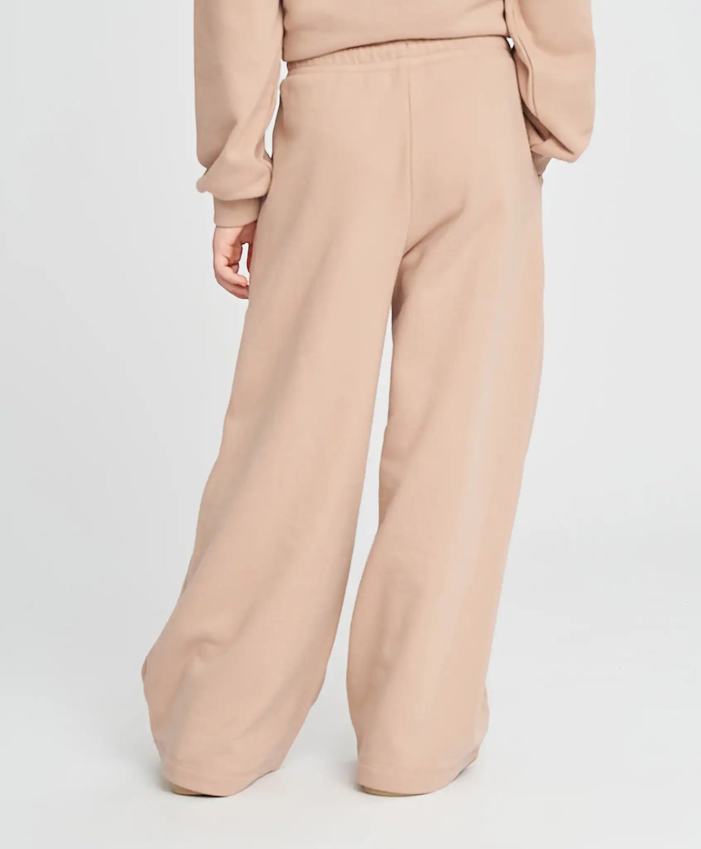 Pantaloni palazzo pentru fată, bej, cu talie elastică, Button Blue