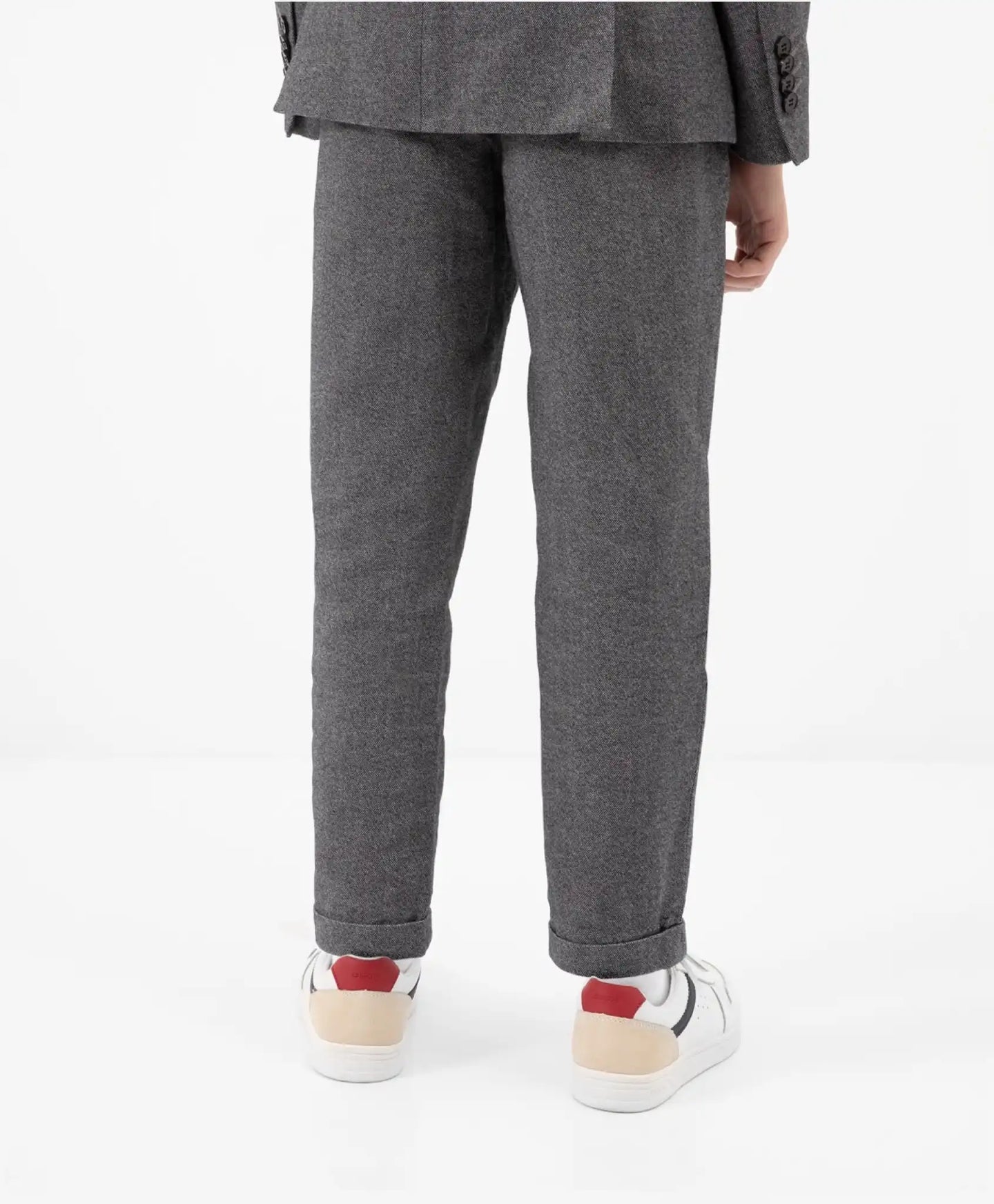 Pantaloni din tweed, conici spre gleznă, gri, Gulliver