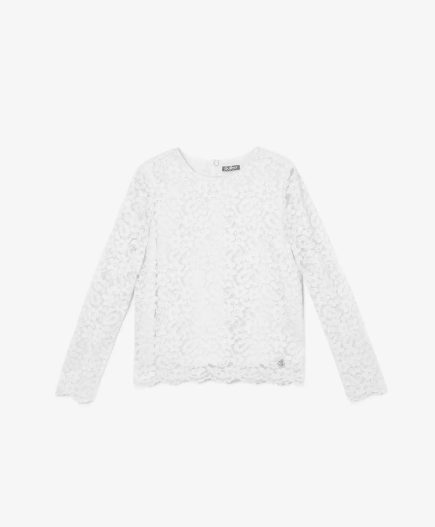 Bluza din dantelă cu mâneci lungi albă Gulliver