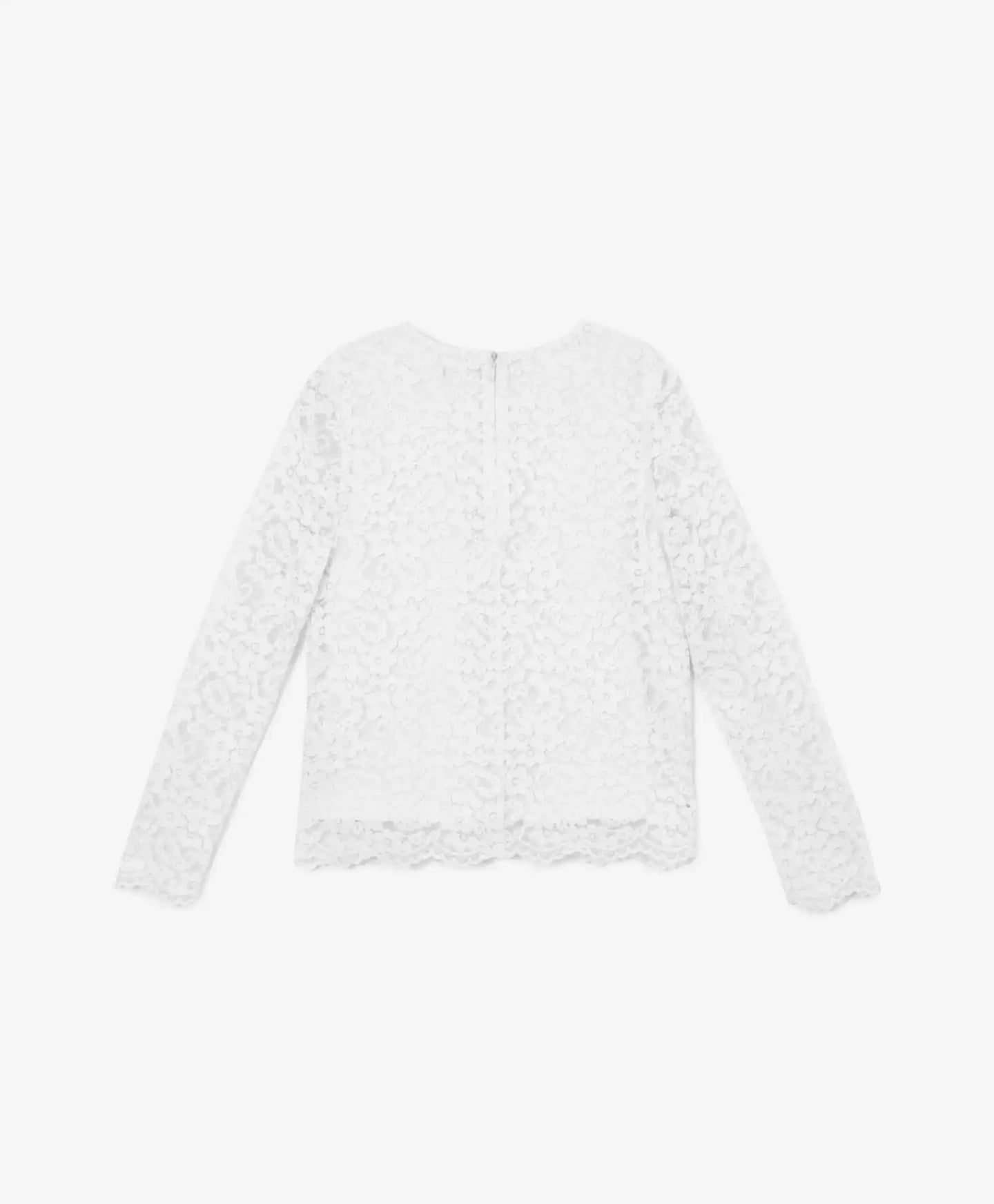 Bluza din dantelă cu mâneci lungi albă Gulliver