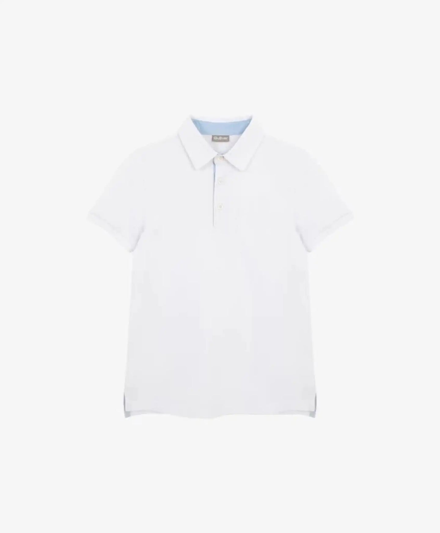 Polo cu mânecă scurtă din pique, alb, pentru băiat, Gulliver